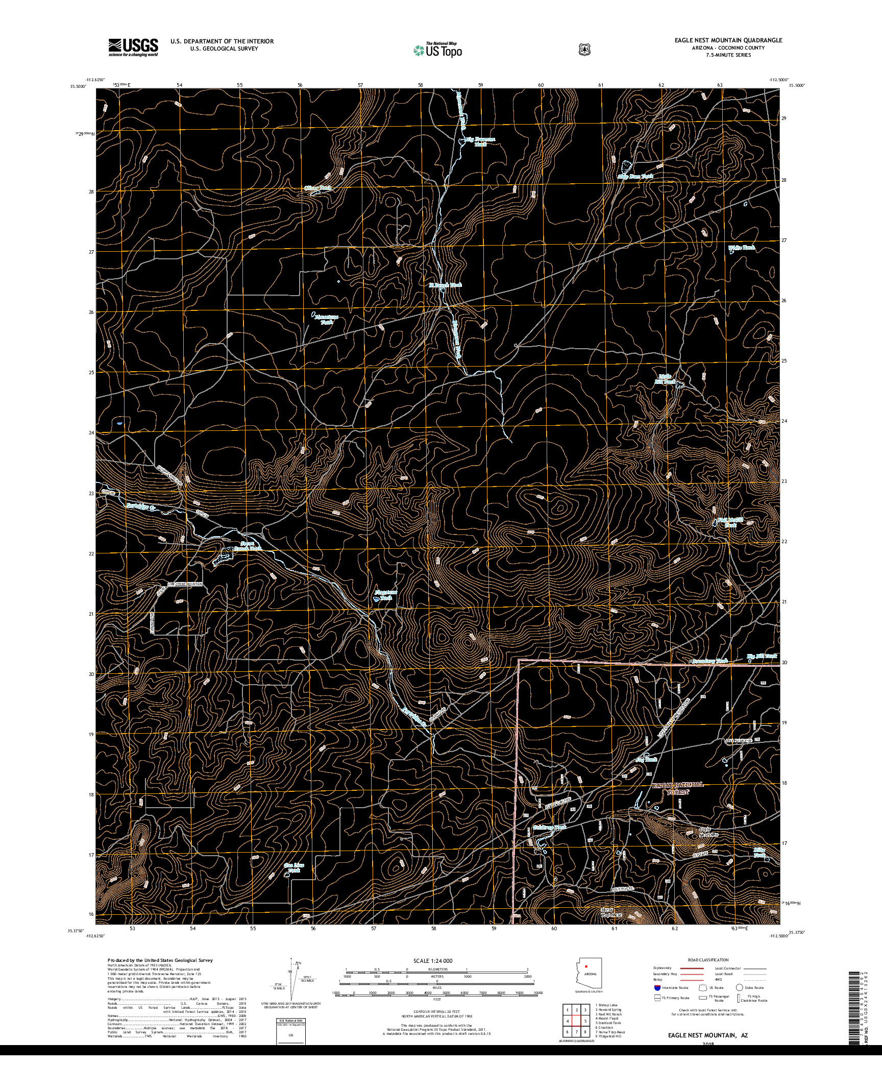 USGS US TOPO 7.5-MINUTE MAP FOR EAGLE NEST MOUNTAIN, AZ 2018