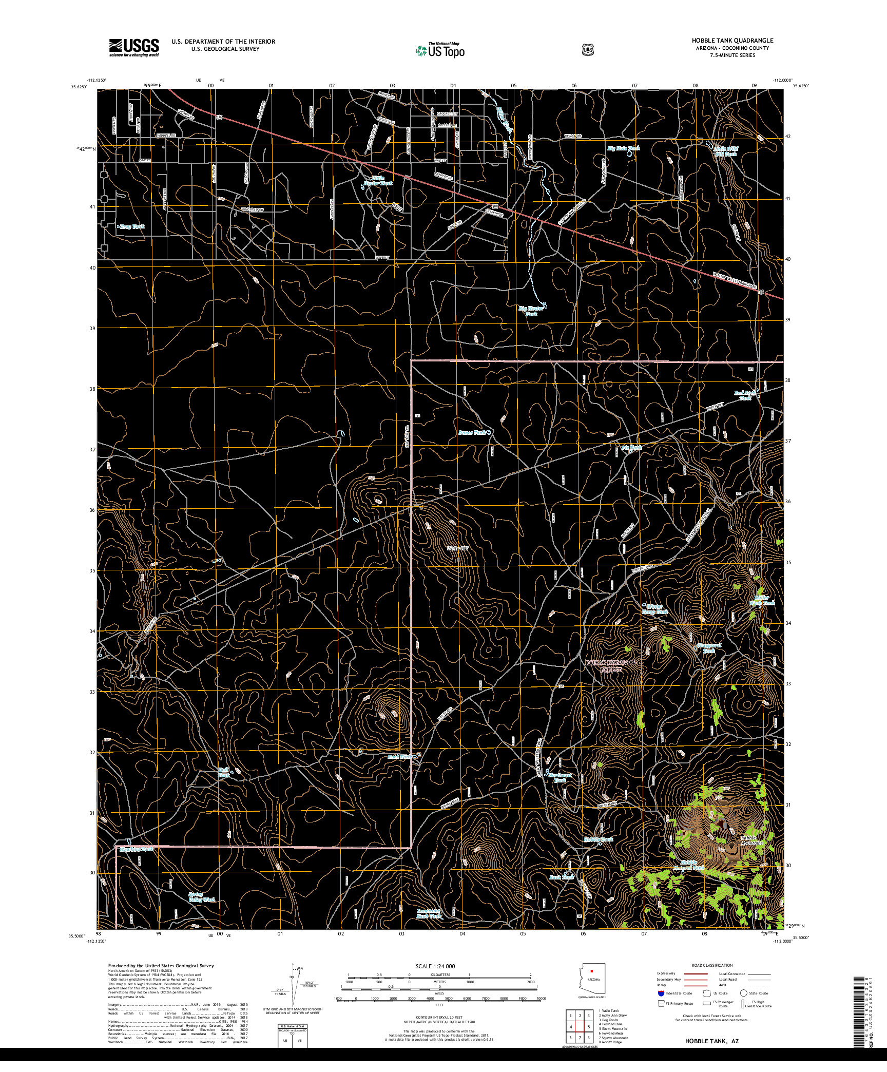 USGS US TOPO 7.5-MINUTE MAP FOR HOBBLE TANK, AZ 2018