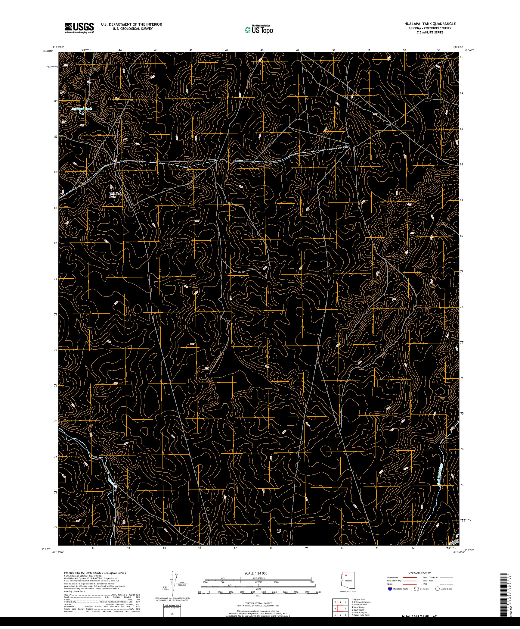 USGS US TOPO 7.5-MINUTE MAP FOR HUALAPAI TANK, AZ 2018