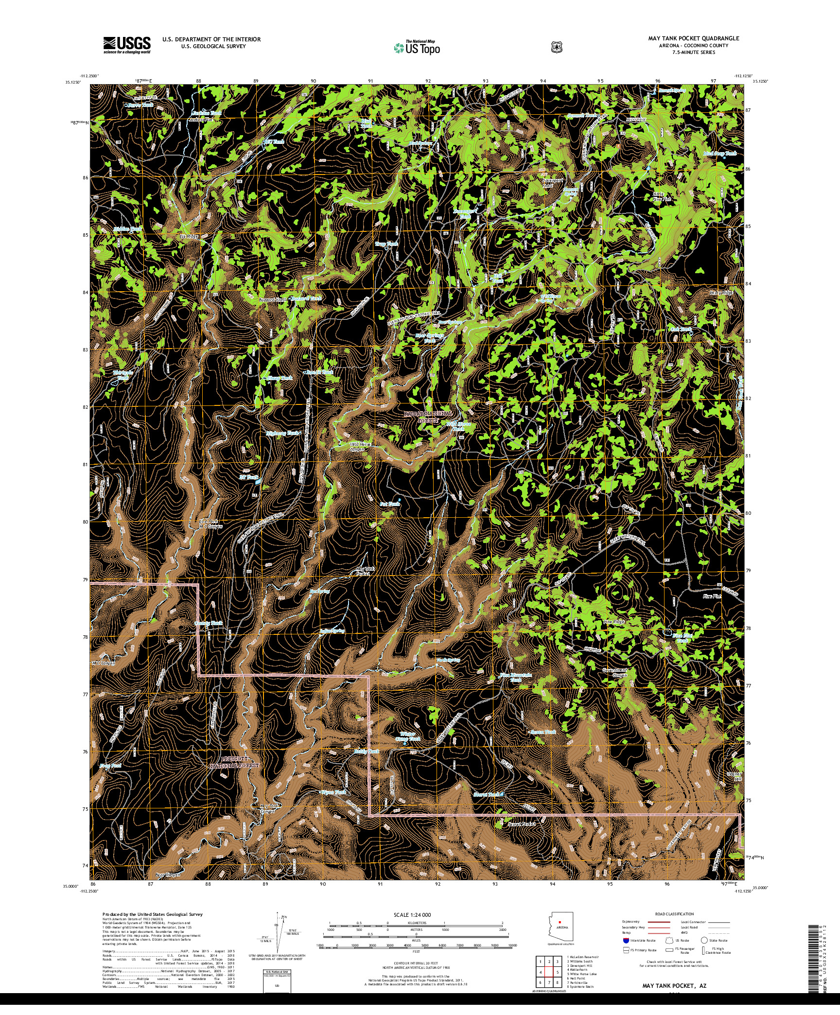 USGS US TOPO 7.5-MINUTE MAP FOR MAY TANK POCKET, AZ 2018