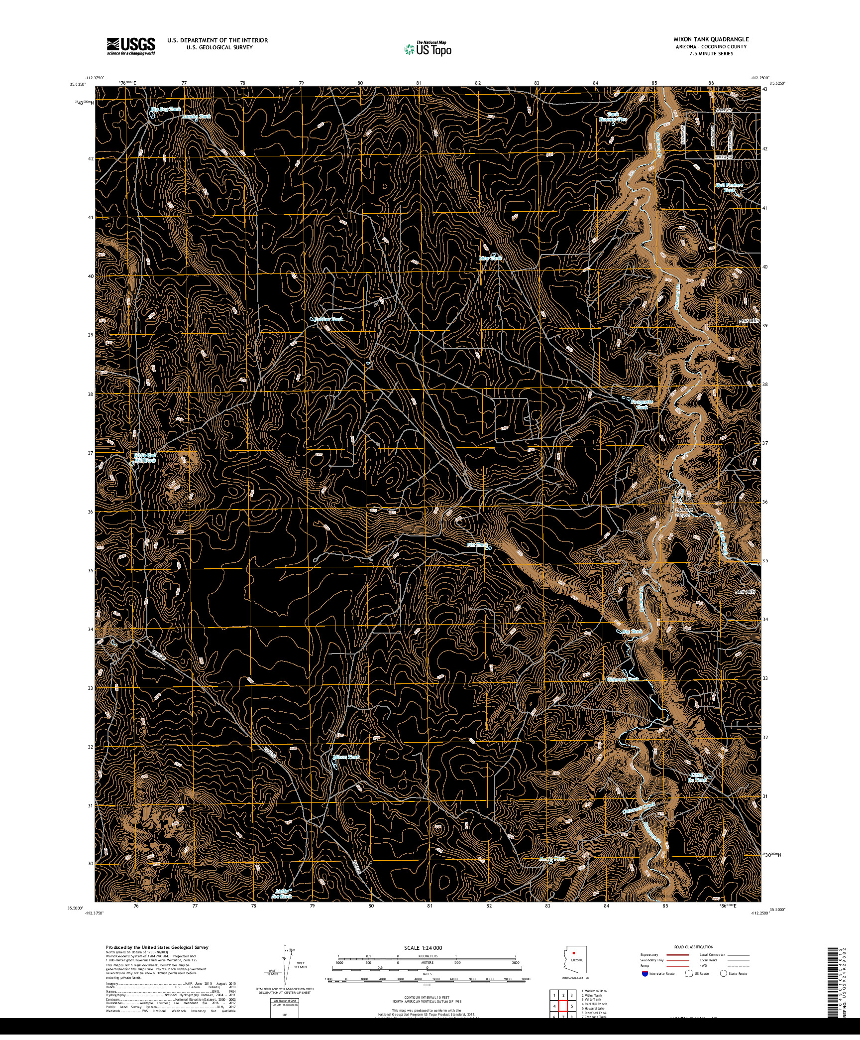 USGS US TOPO 7.5-MINUTE MAP FOR MIXON TANK, AZ 2018