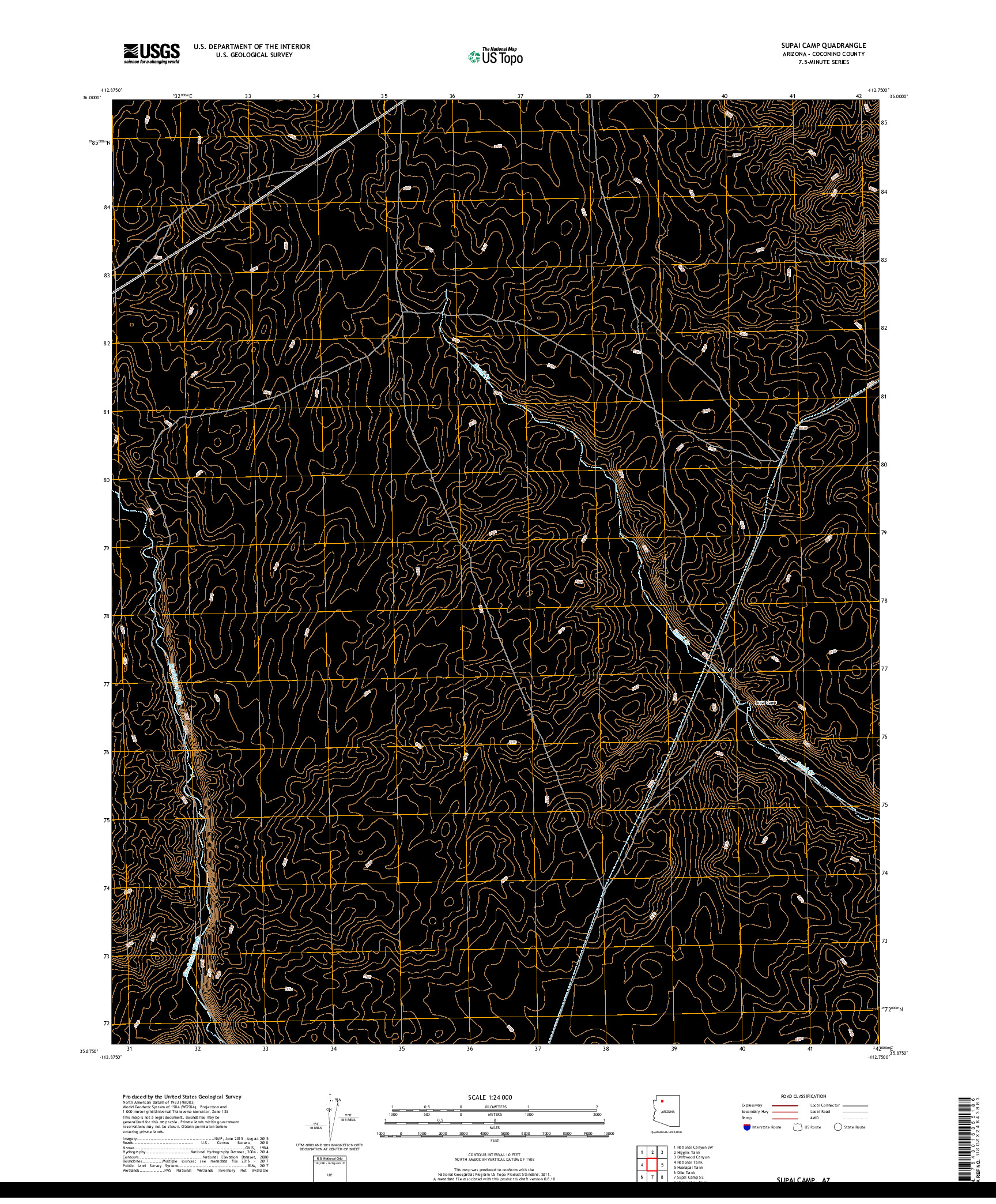 USGS US TOPO 7.5-MINUTE MAP FOR SUPAI CAMP, AZ 2018