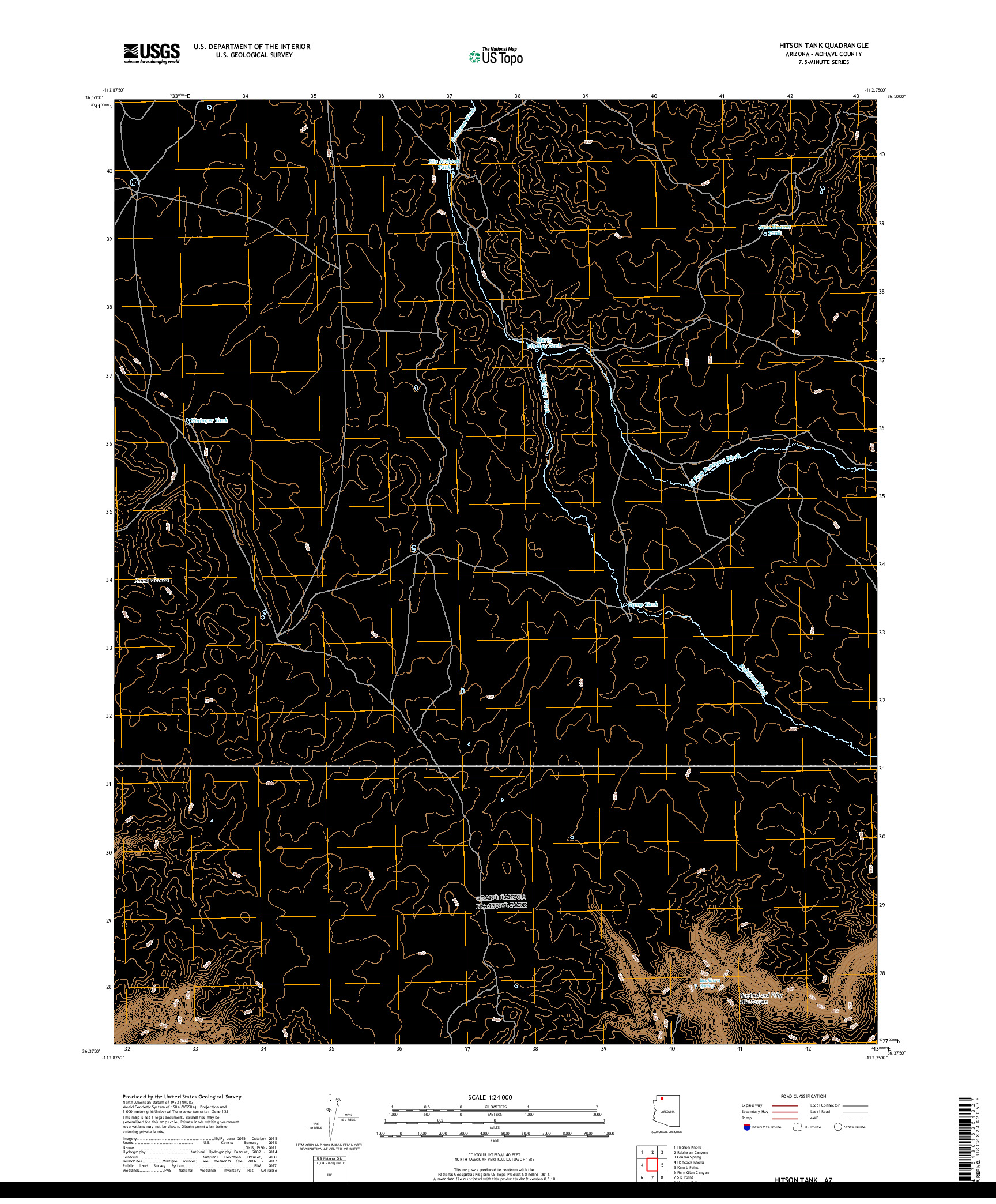 USGS US TOPO 7.5-MINUTE MAP FOR HITSON TANK, AZ 2018