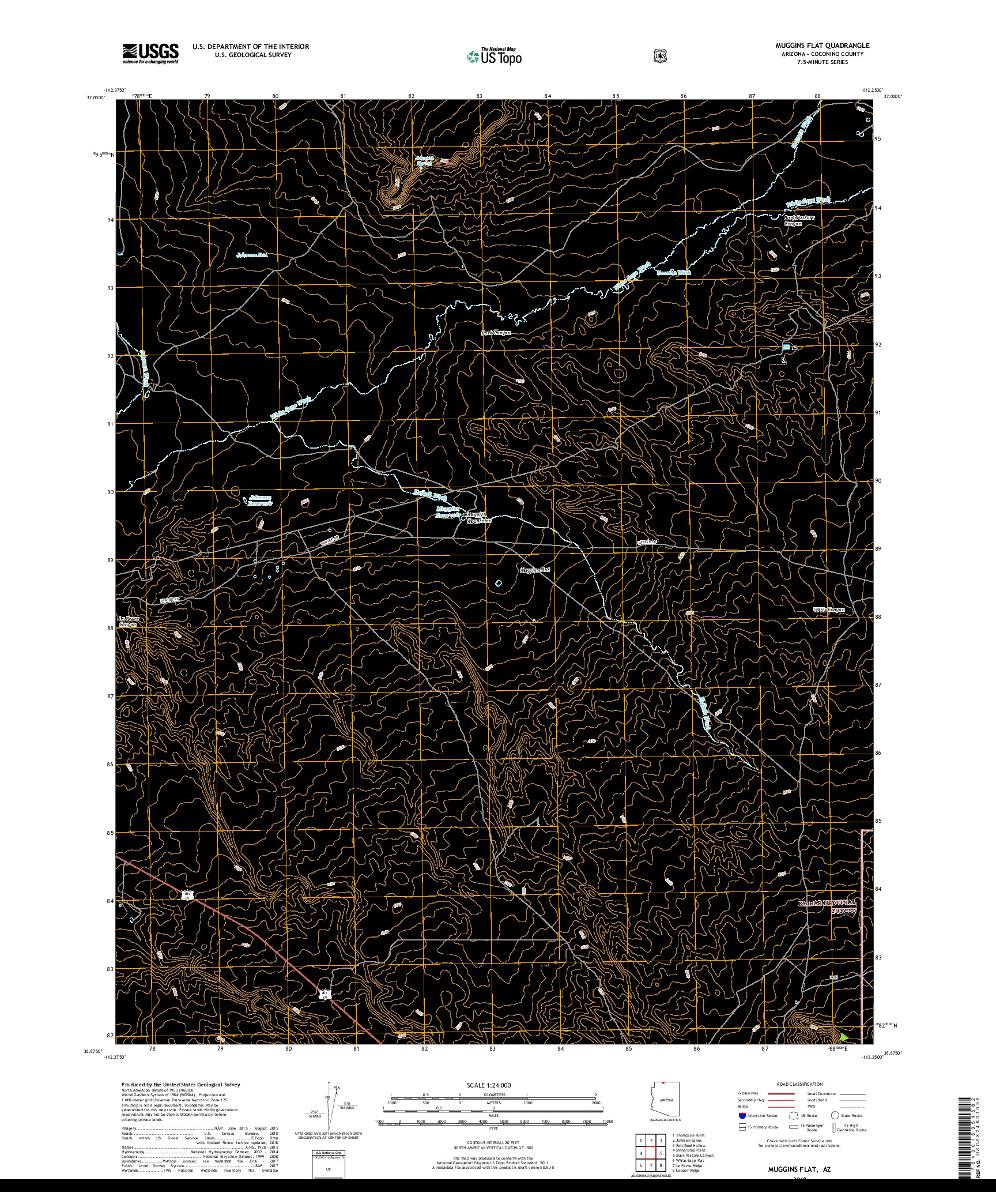 USGS US TOPO 7.5-MINUTE MAP FOR MUGGINS FLAT, AZ 2018
