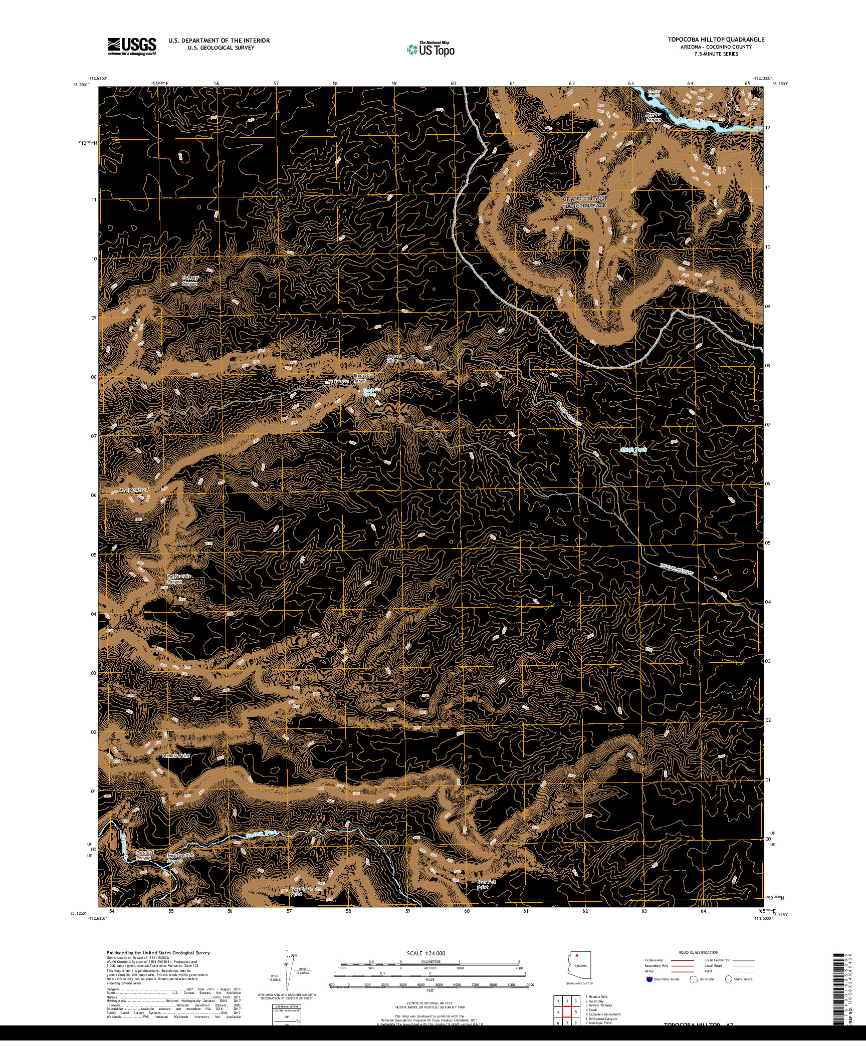 USGS US TOPO 7.5-MINUTE MAP FOR TOPOCOBA HILLTOP, AZ 2018