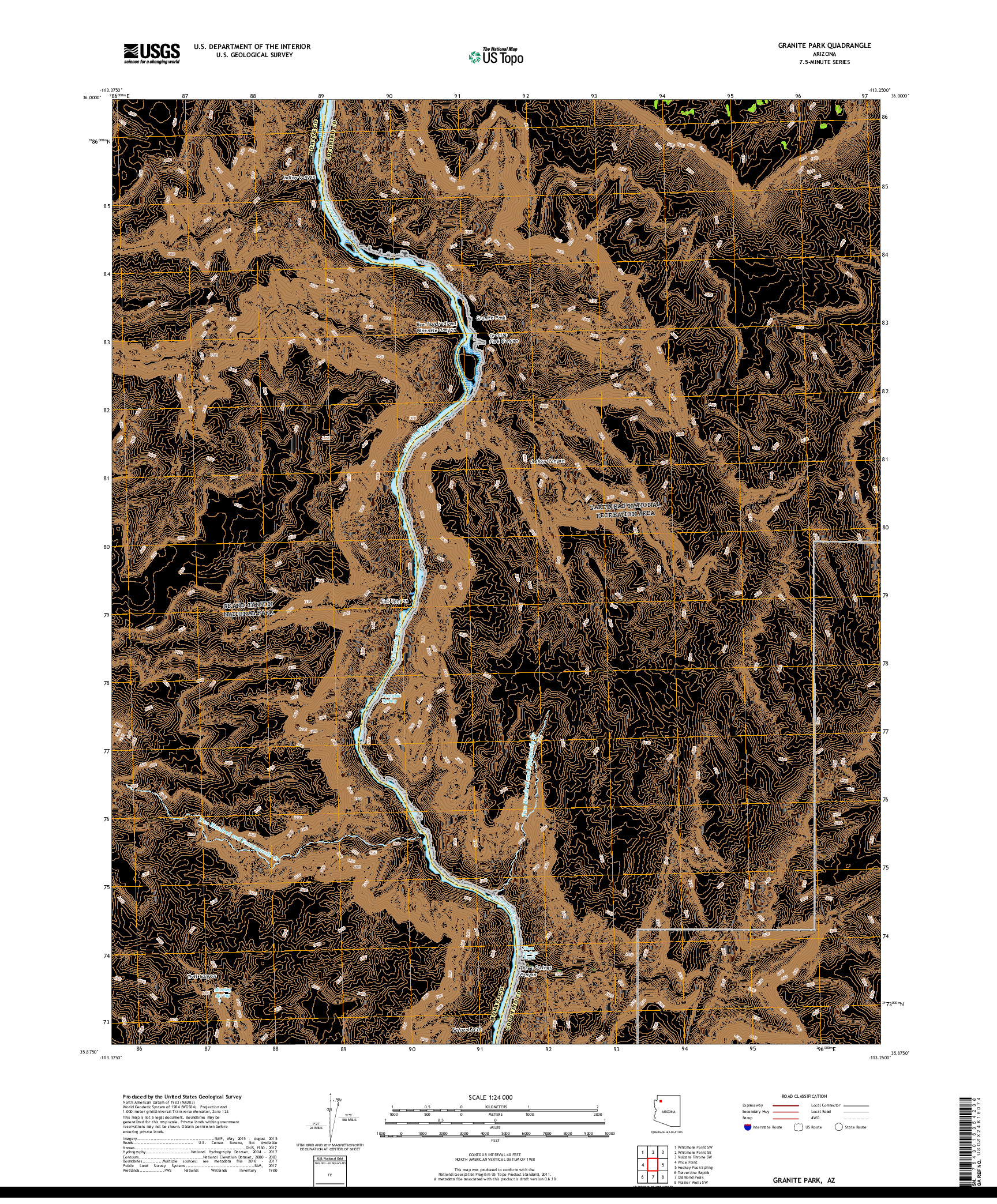 USGS US TOPO 7.5-MINUTE MAP FOR GRANITE PARK, AZ 2018
