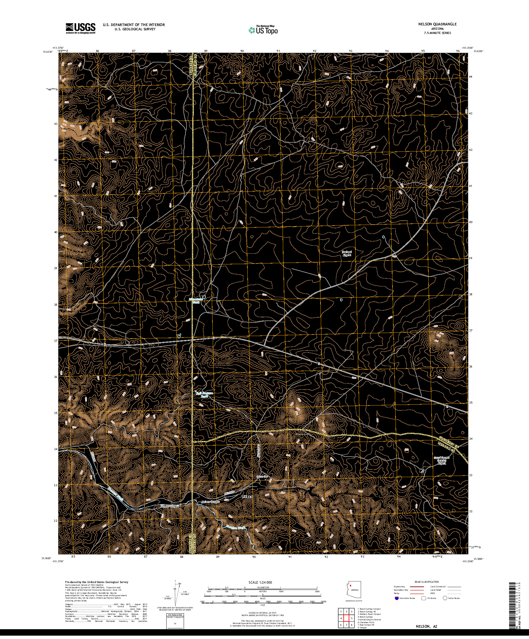 USGS US TOPO 7.5-MINUTE MAP FOR NELSON, AZ 2018