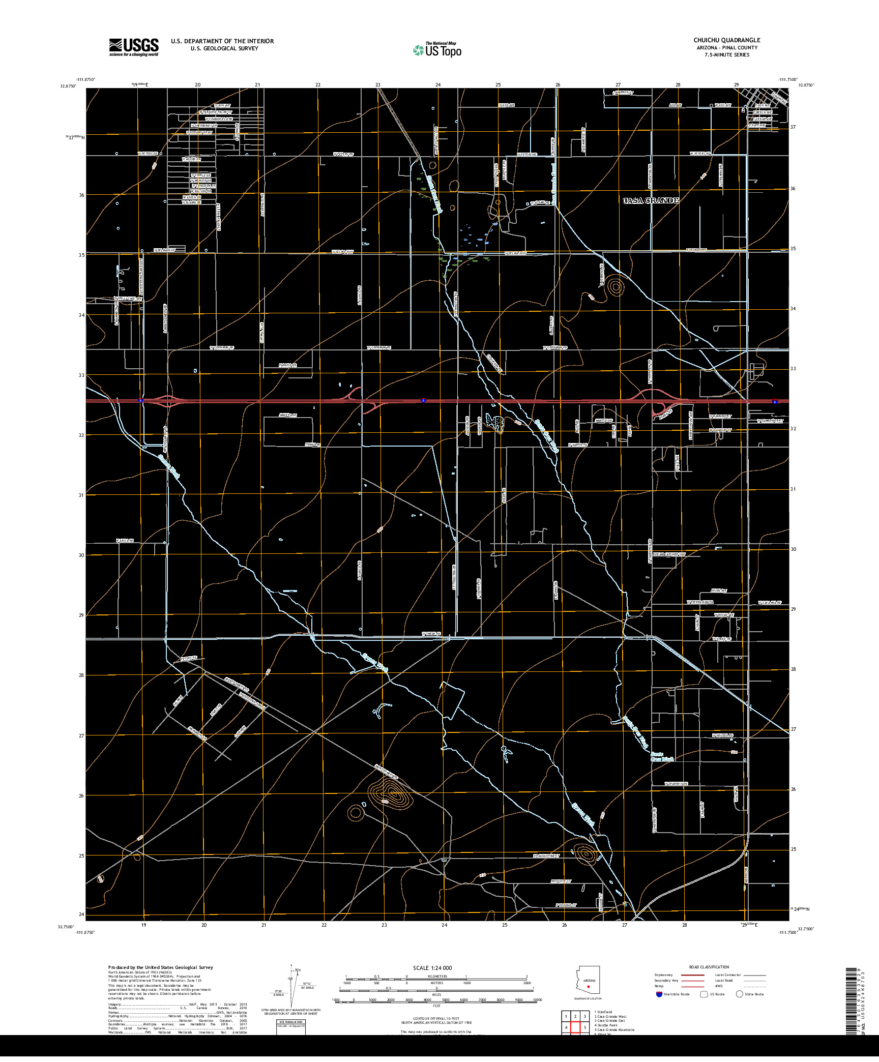 USGS US TOPO 7.5-MINUTE MAP FOR CHUICHU, AZ 2018