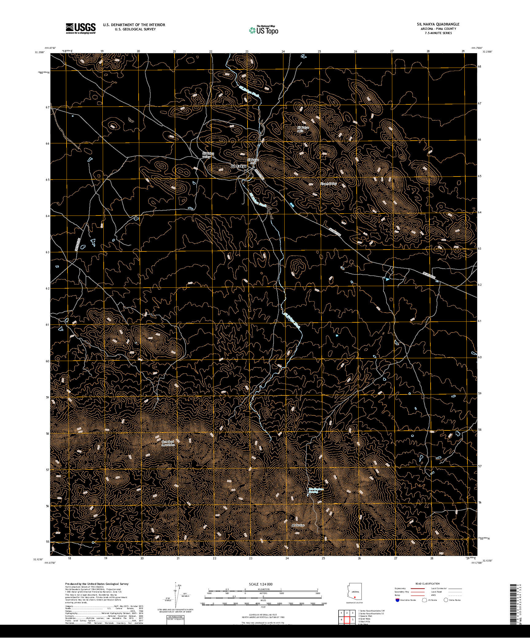 USGS US TOPO 7.5-MINUTE MAP FOR SIL NAKYA, AZ 2018