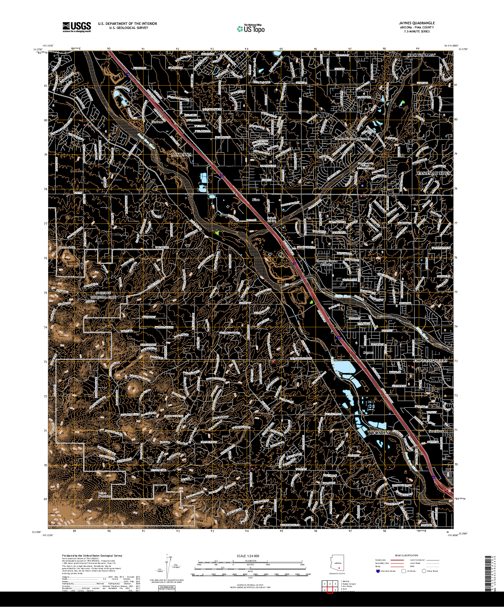 USGS US TOPO 7.5-MINUTE MAP FOR JAYNES, AZ 2018