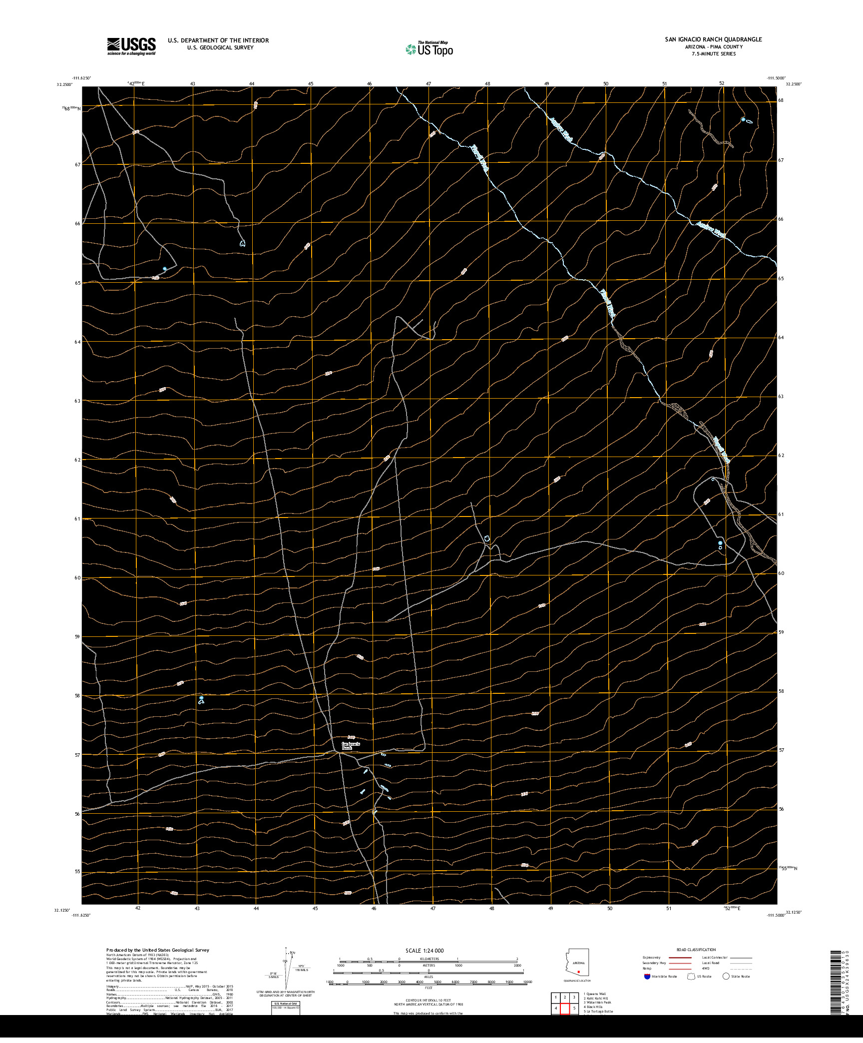 USGS US TOPO 7.5-MINUTE MAP FOR SAN IGNACIO RANCH, AZ 2018