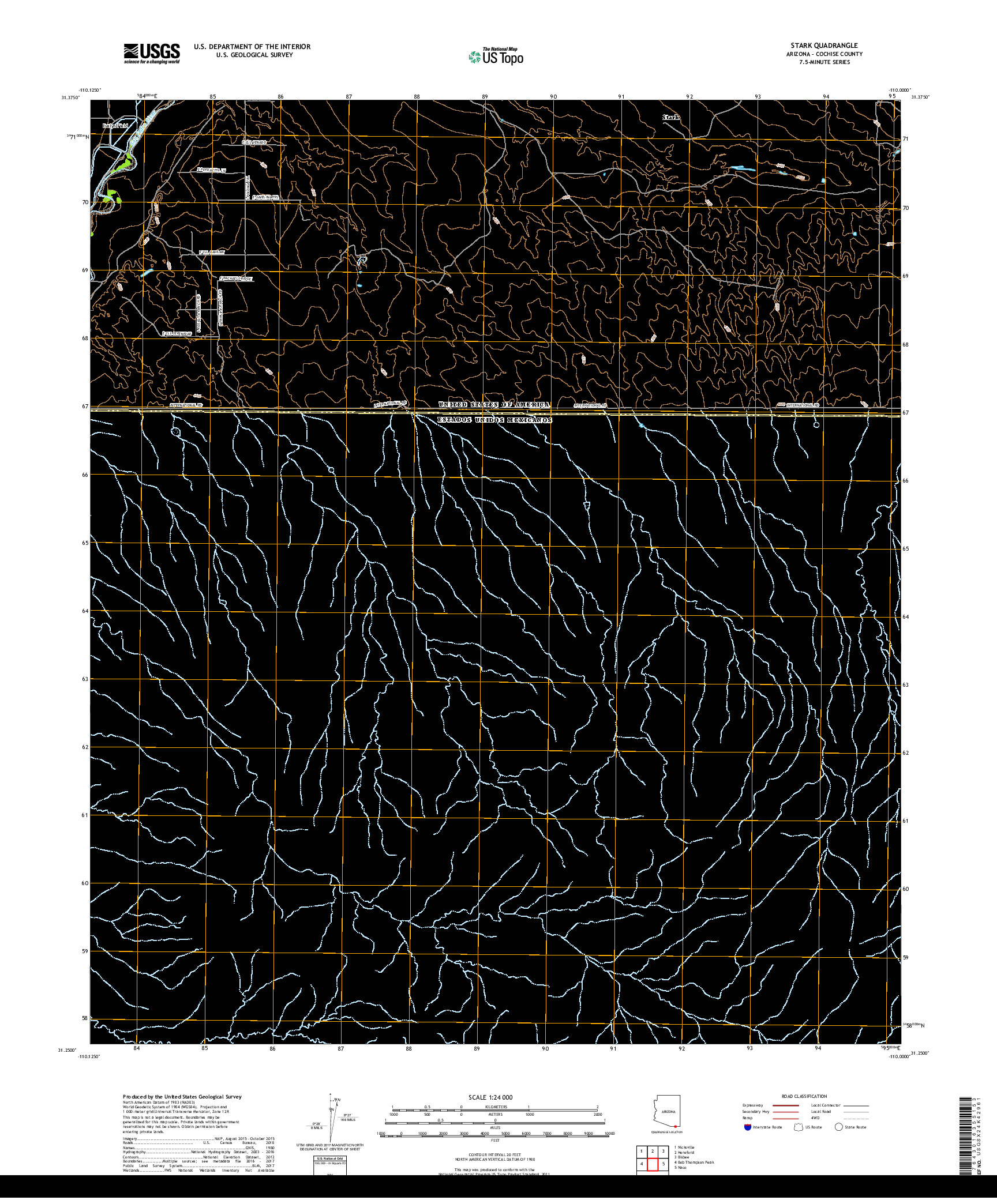 USGS US TOPO 7.5-MINUTE MAP FOR STARK, AZ,SON 2018