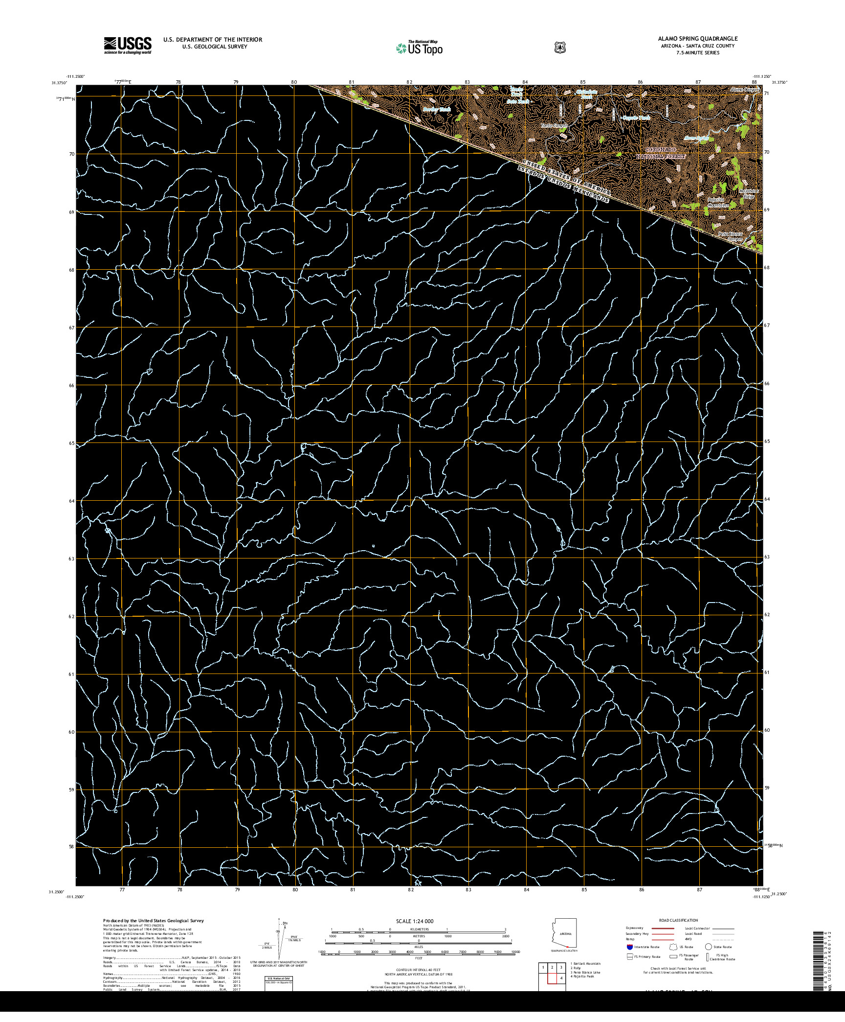 USGS US TOPO 7.5-MINUTE MAP FOR ALAMO SPRING, AZ,SON 2018