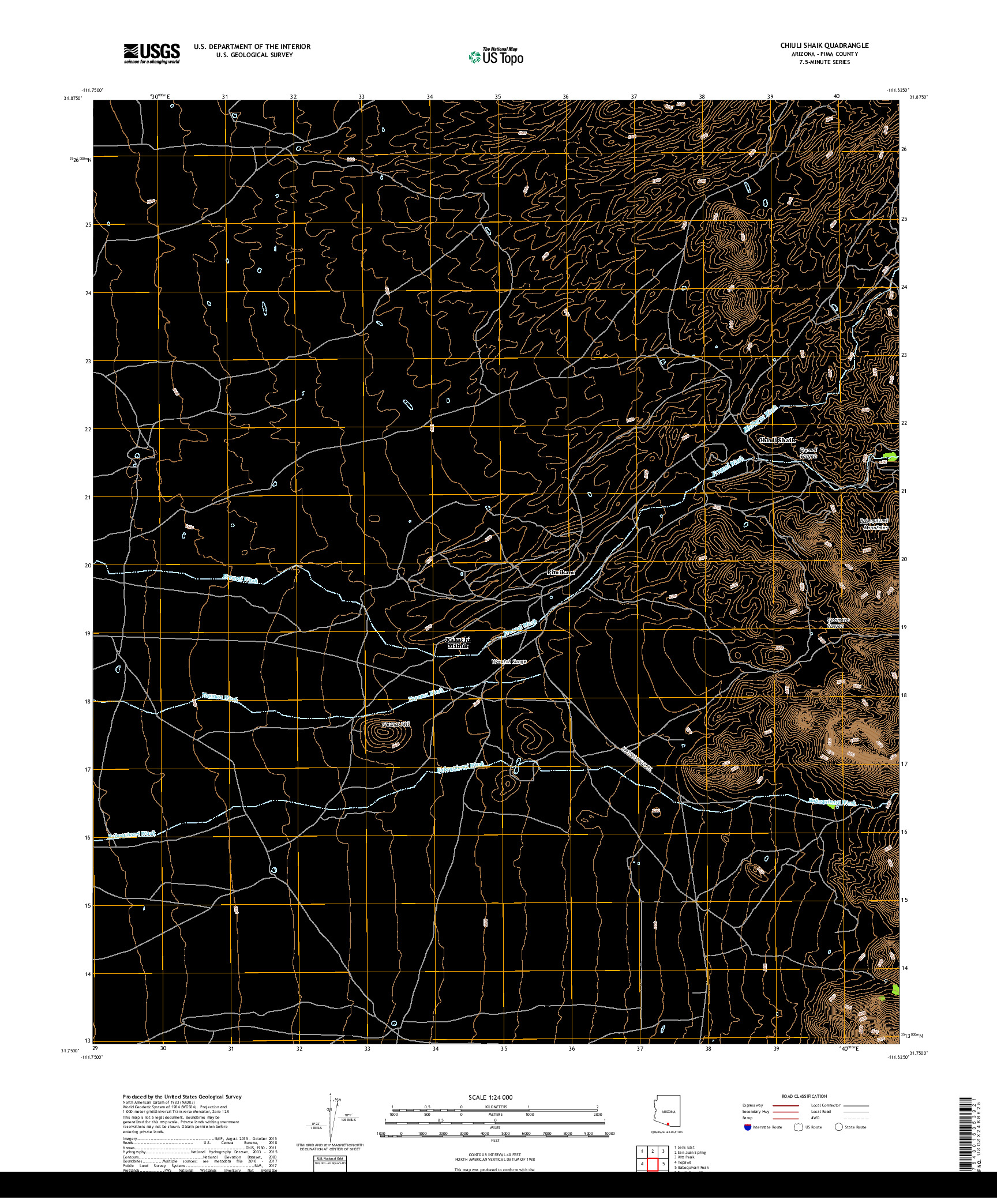 USGS US TOPO 7.5-MINUTE MAP FOR CHIULI SHAIK, AZ 2018