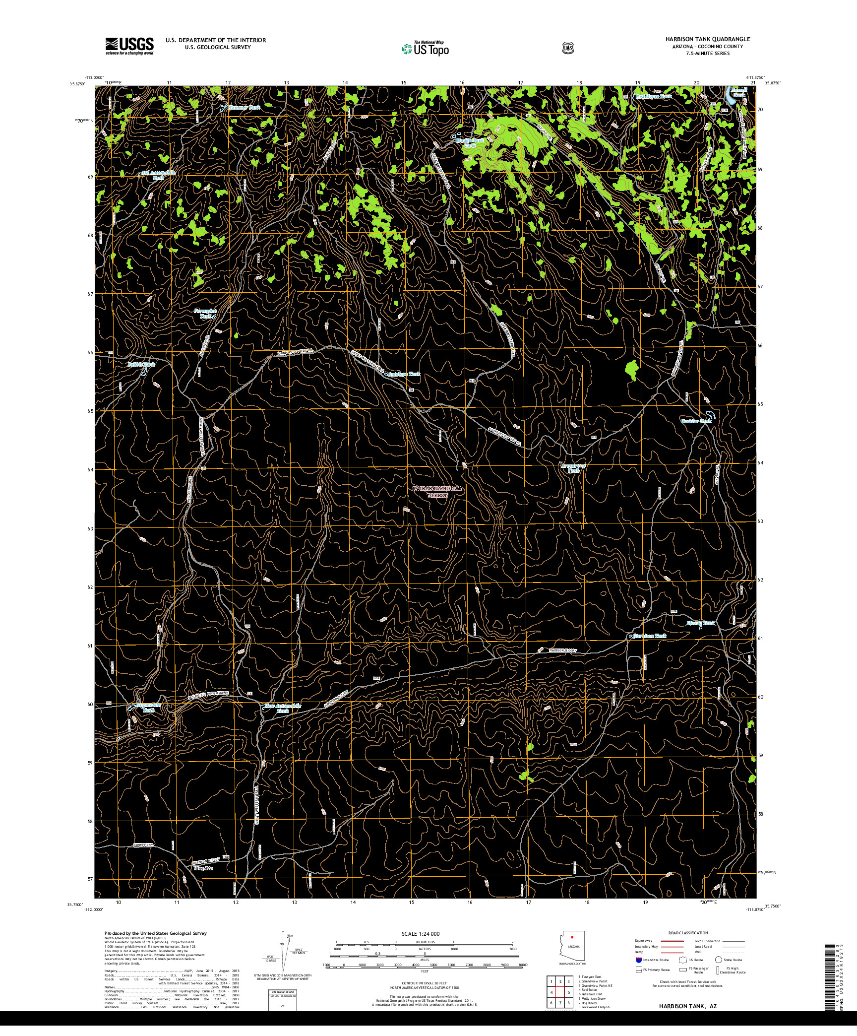 USGS US TOPO 7.5-MINUTE MAP FOR HARBISON TANK, AZ 2018