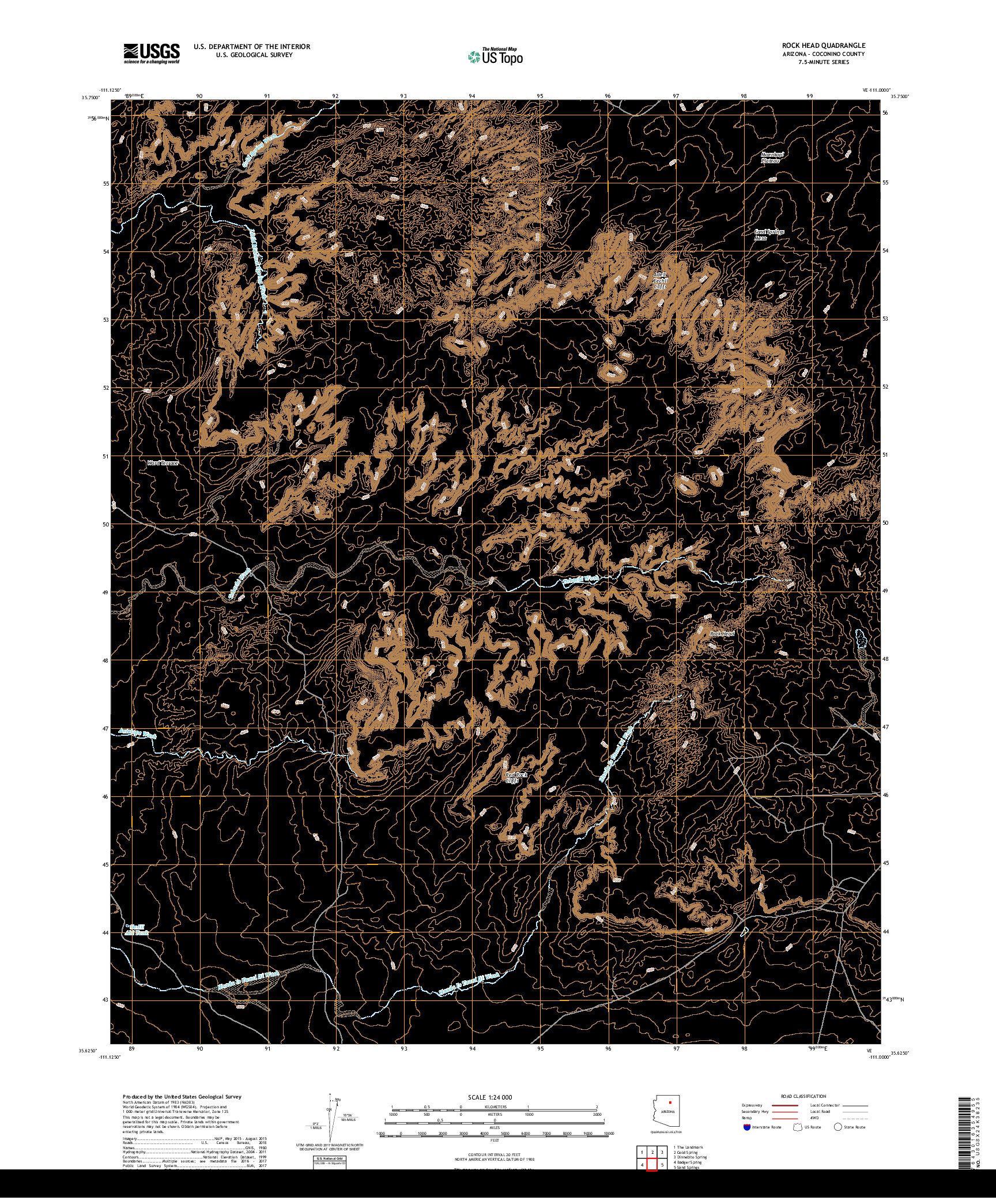 USGS US TOPO 7.5-MINUTE MAP FOR ROCK HEAD, AZ 2018