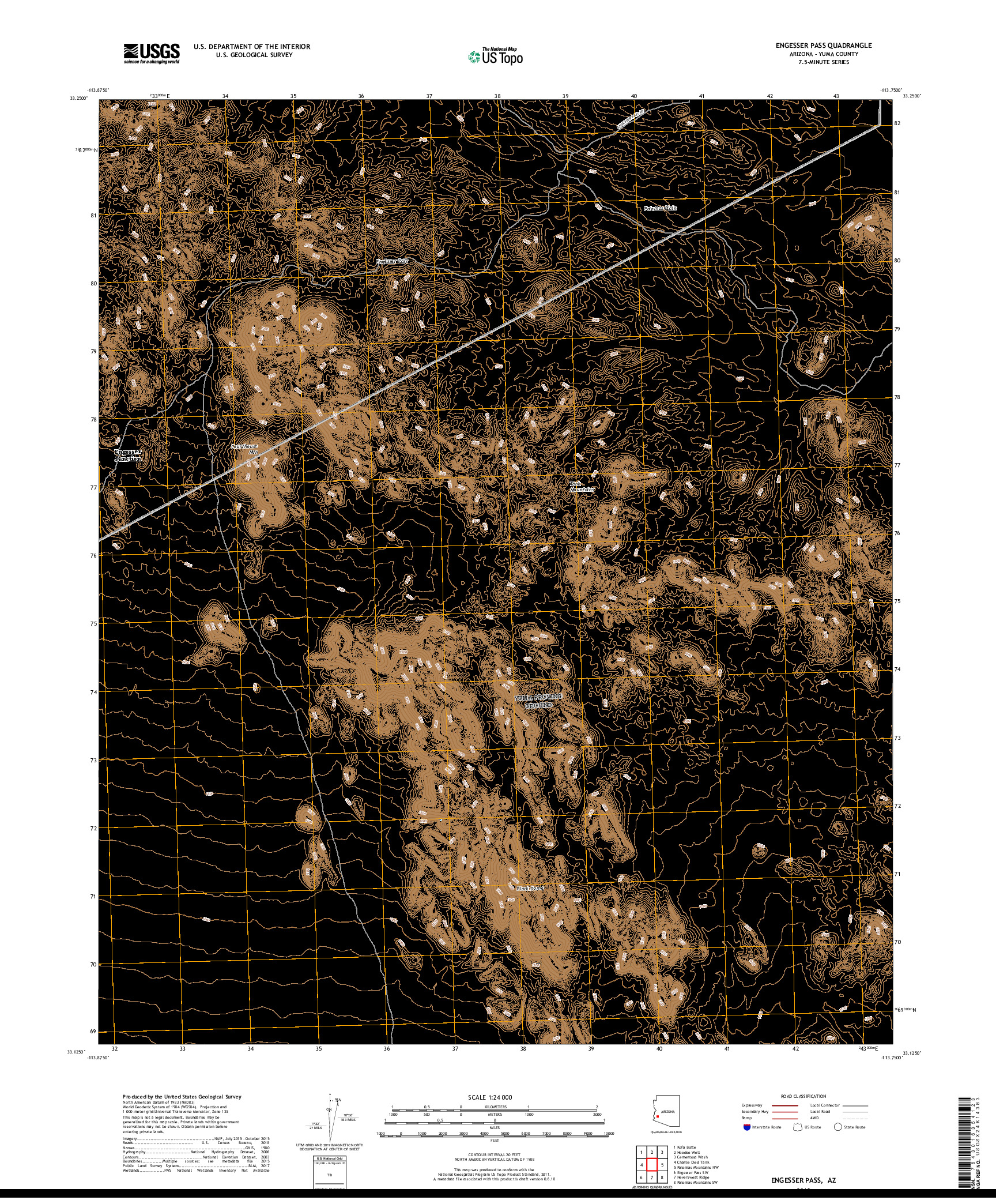 USGS US TOPO 7.5-MINUTE MAP FOR ENGESSER PASS, AZ 2018