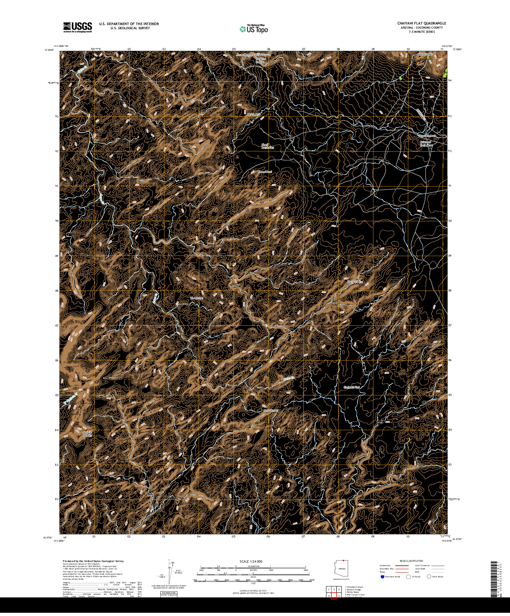 USGS US TOPO 7.5-MINUTE MAP FOR CHAIYAHI FLAT, AZ 2018