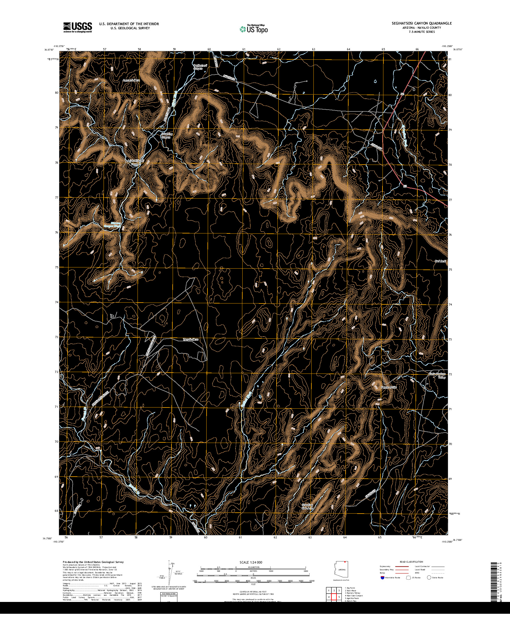 USGS US TOPO 7.5-MINUTE MAP FOR SEGIHATSOSI CANYON, AZ 2018
