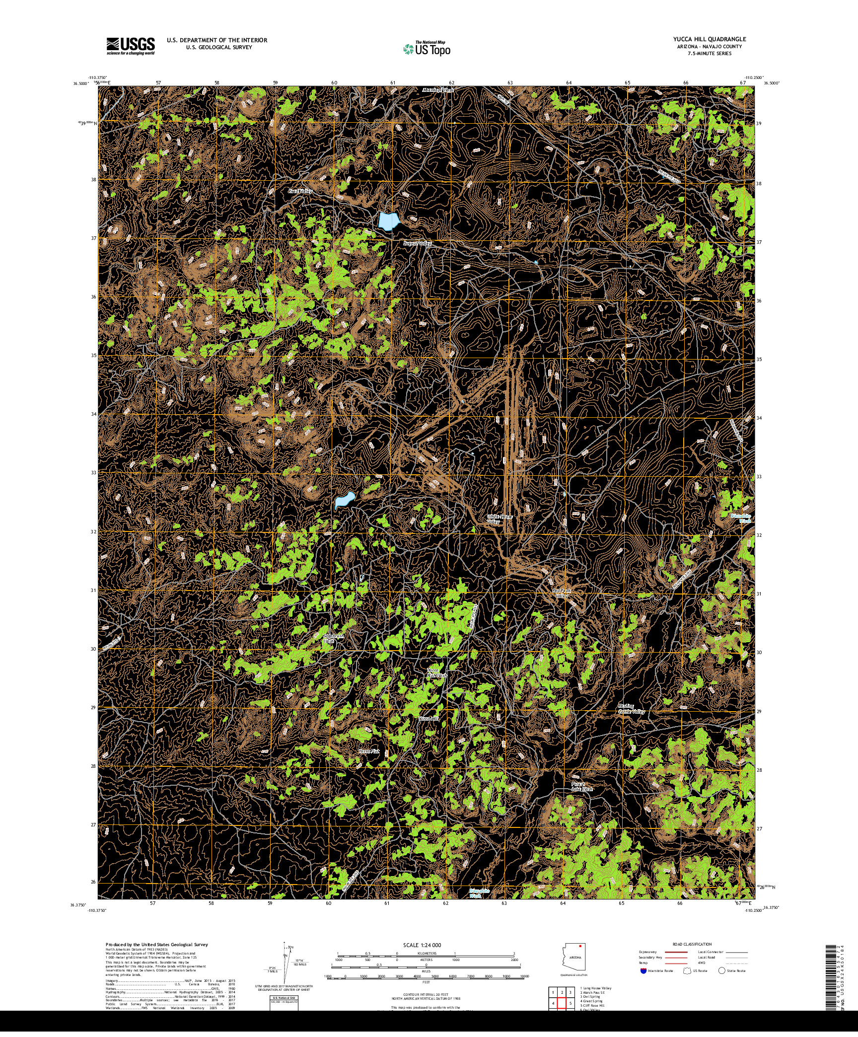 USGS US TOPO 7.5-MINUTE MAP FOR YUCCA HILL, AZ 2018