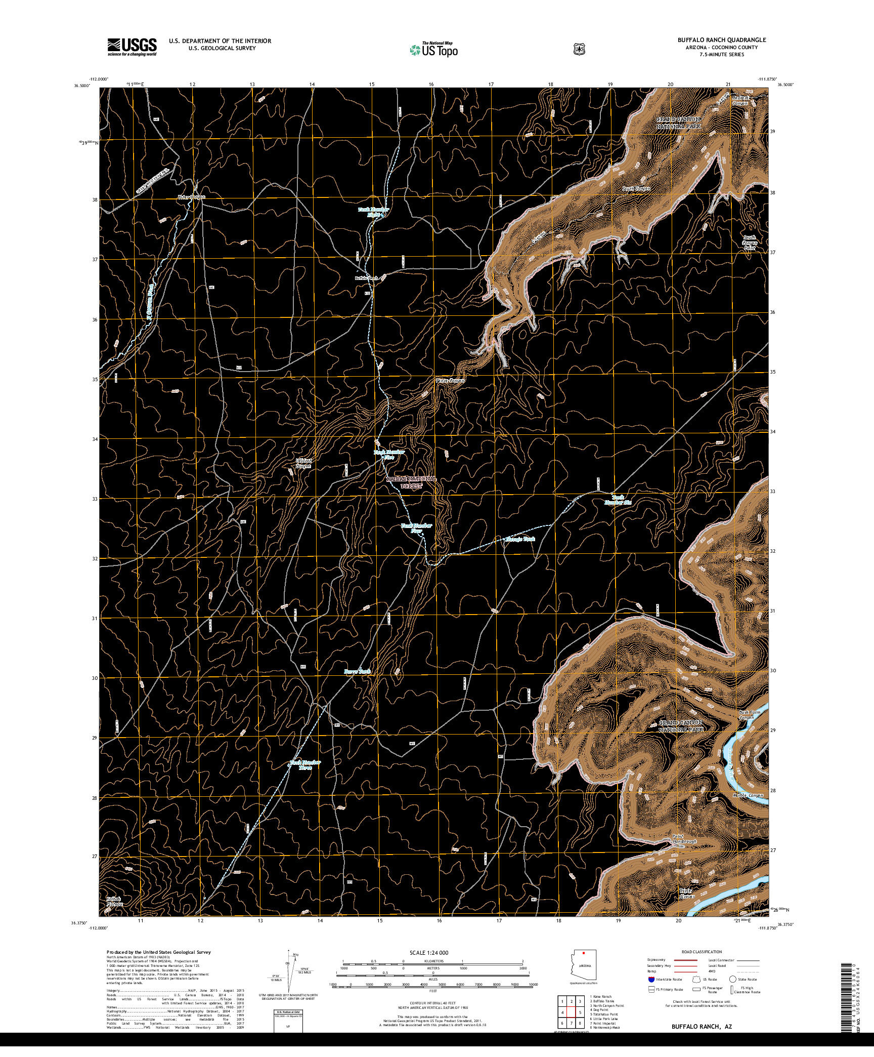 USGS US TOPO 7.5-MINUTE MAP FOR BUFFALO RANCH, AZ 2018