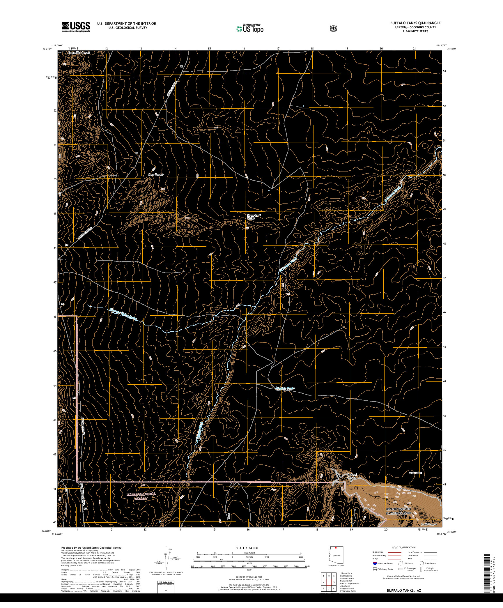 USGS US TOPO 7.5-MINUTE MAP FOR BUFFALO TANKS, AZ 2018