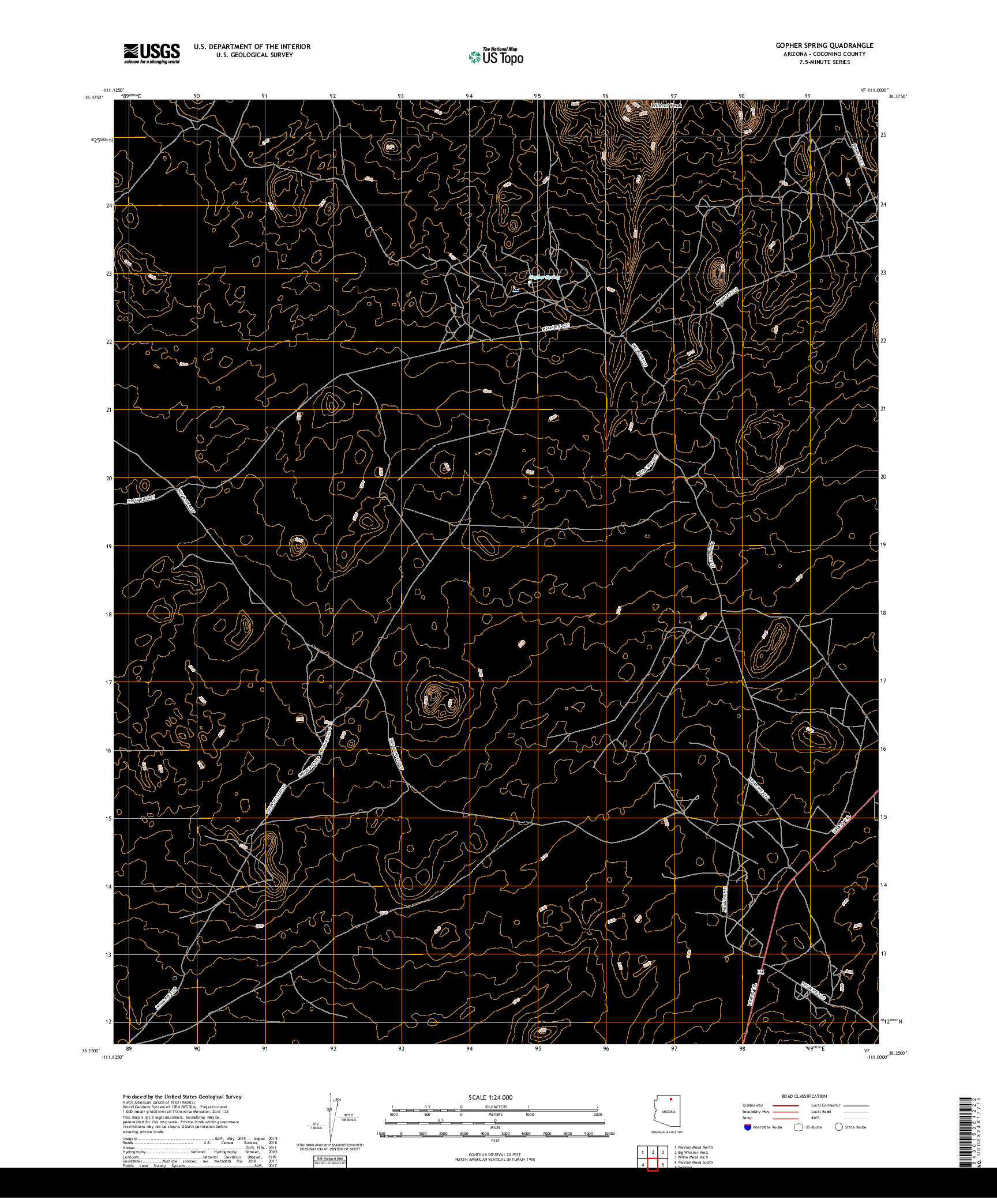 USGS US TOPO 7.5-MINUTE MAP FOR GOPHER SPRING, AZ 2018