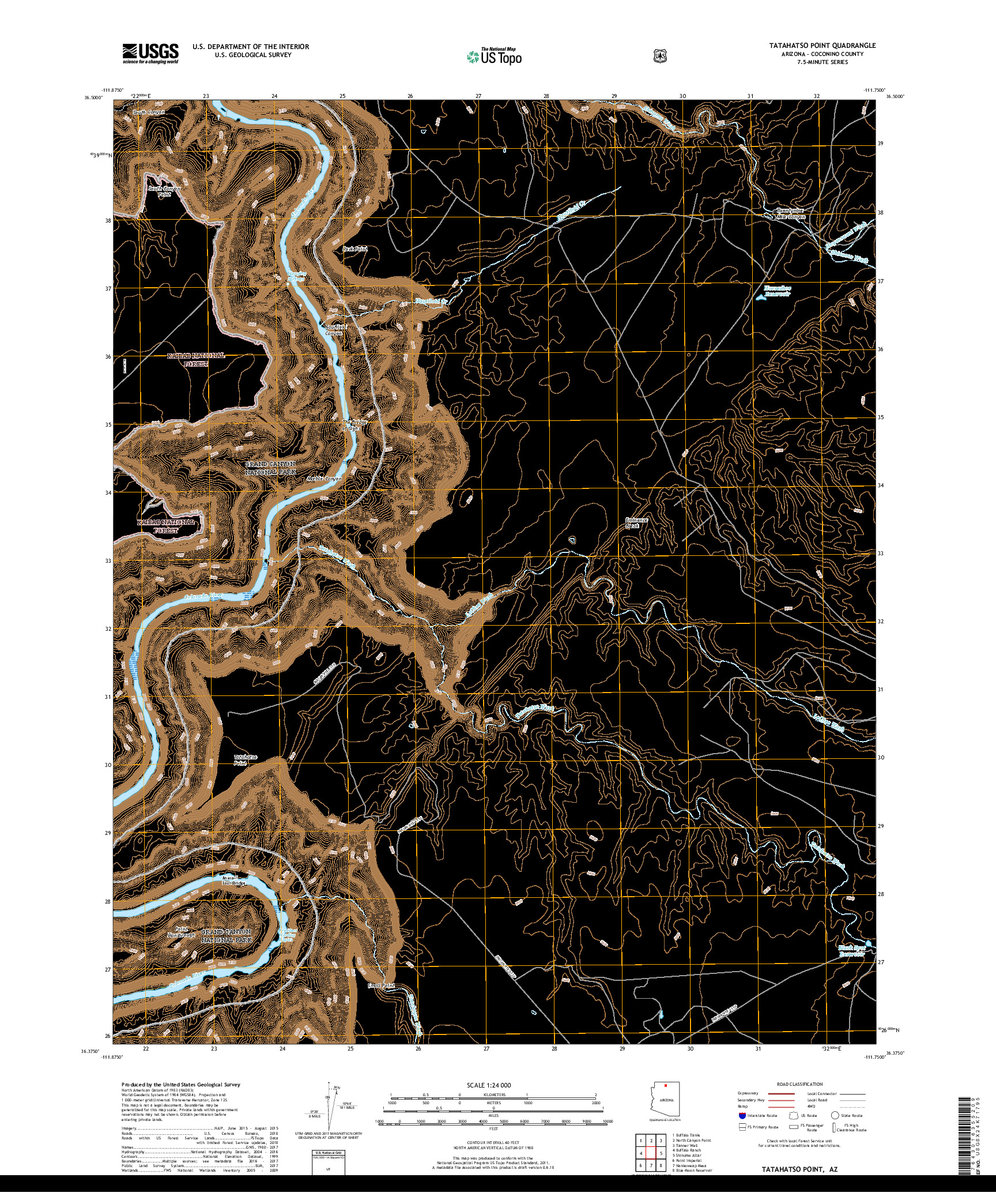 USGS US TOPO 7.5-MINUTE MAP FOR TATAHATSO POINT, AZ 2018