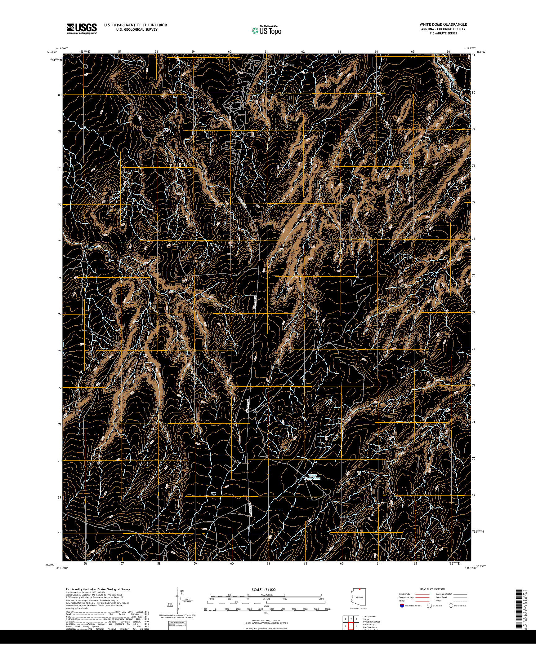 USGS US TOPO 7.5-MINUTE MAP FOR WHITE DOME, AZ 2018