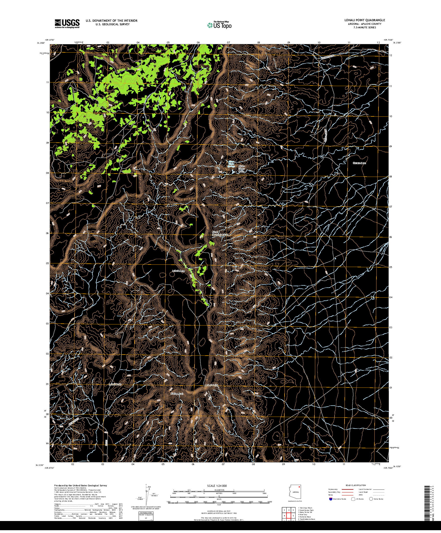 USGS US TOPO 7.5-MINUTE MAP FOR LOHALI POINT, AZ 2018