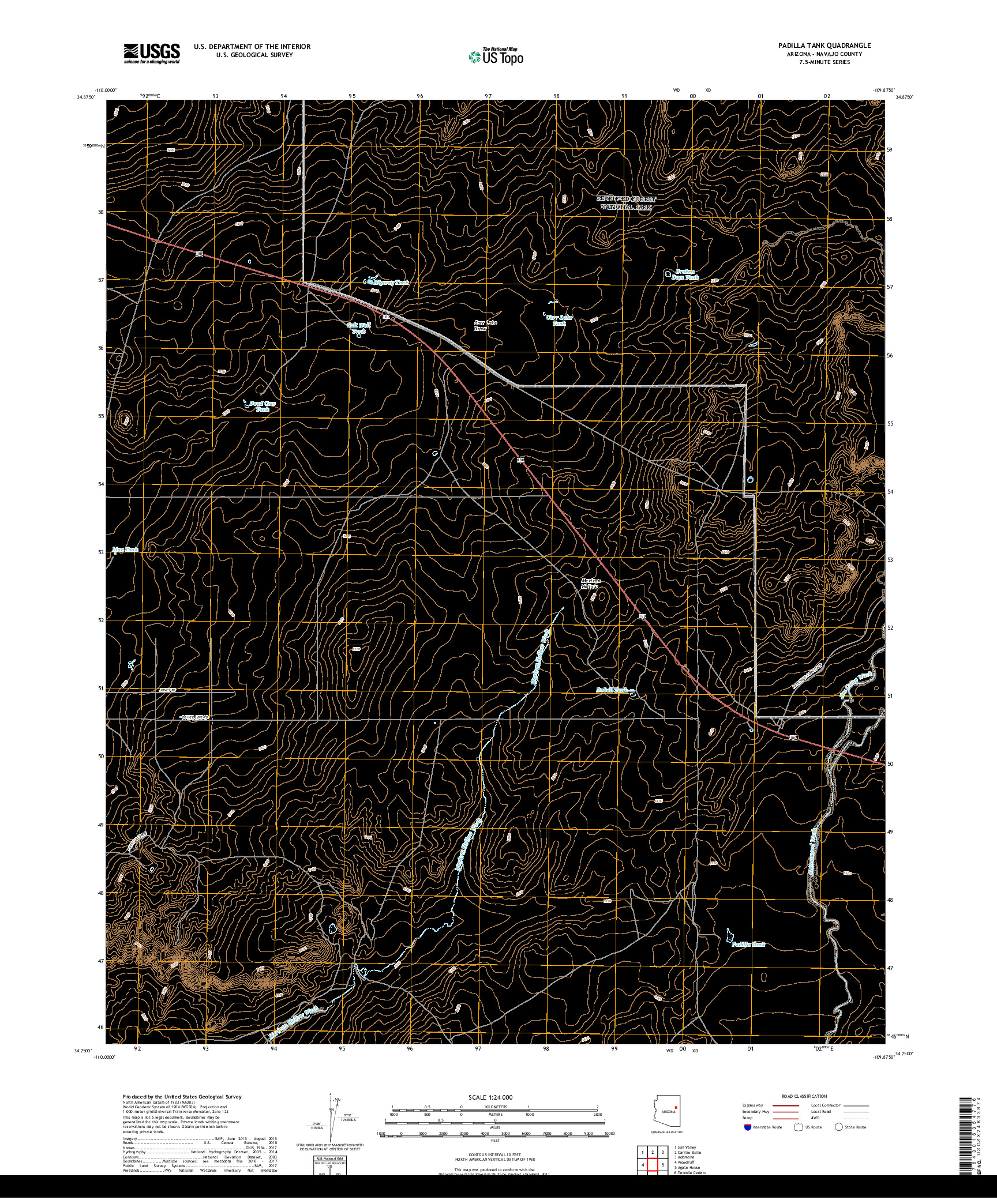 USGS US TOPO 7.5-MINUTE MAP FOR PADILLA TANK, AZ 2018