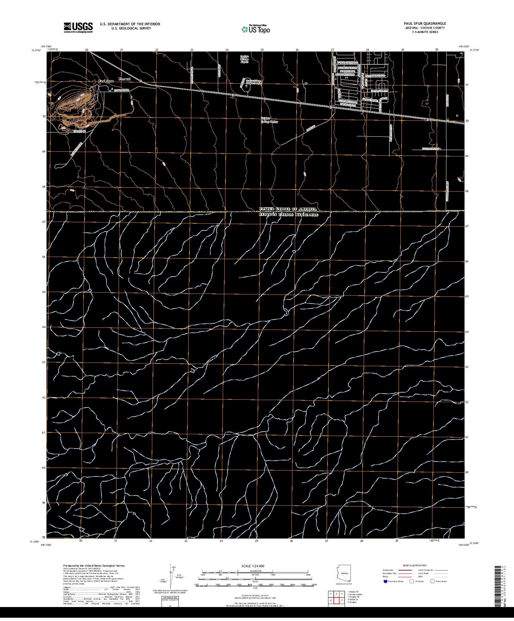 USGS US TOPO 7.5-MINUTE MAP FOR PAUL SPUR, AZ,SON 2018