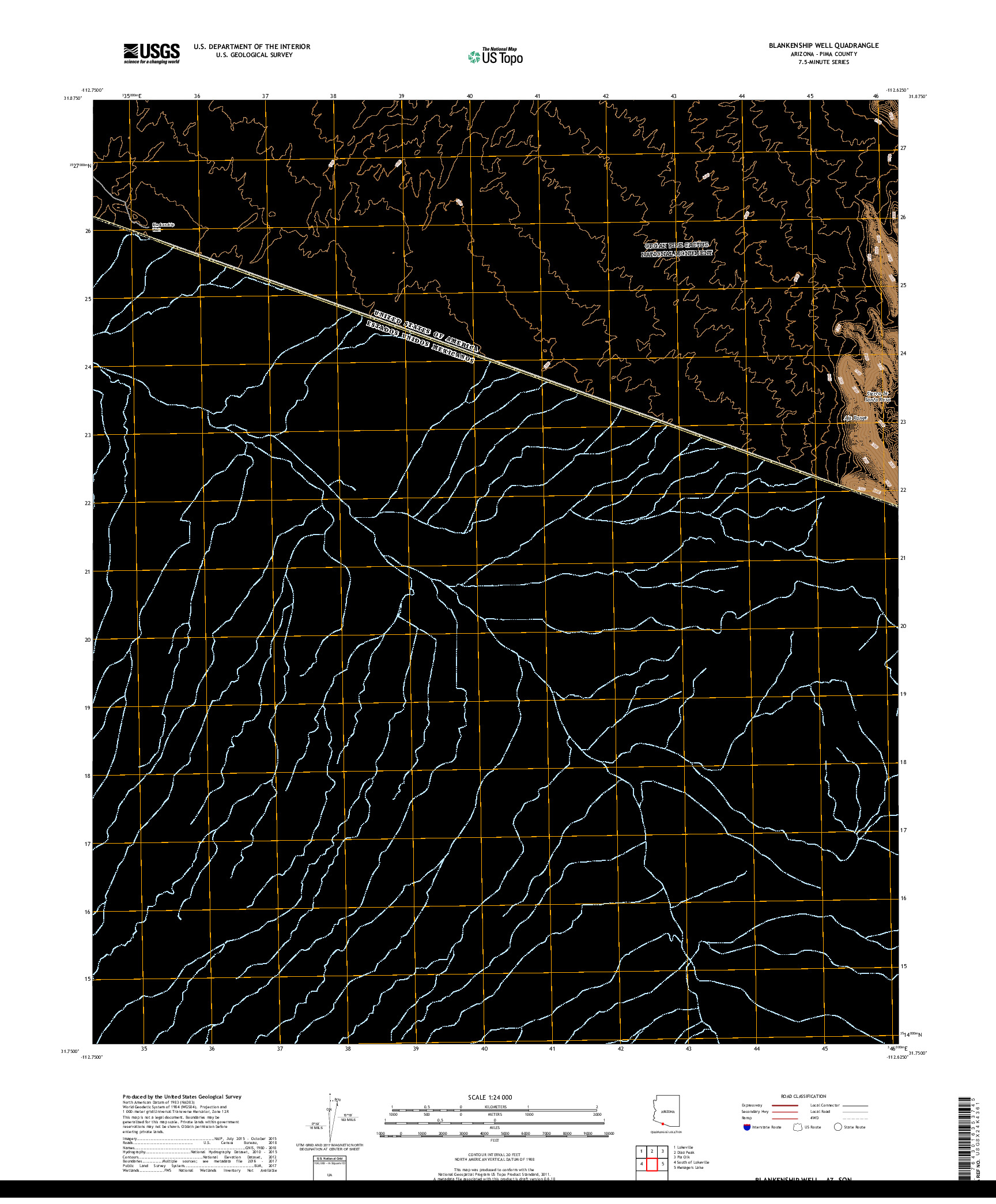 USGS US TOPO 7.5-MINUTE MAP FOR BLANKENSHIP WELL, AZ,SON 2018