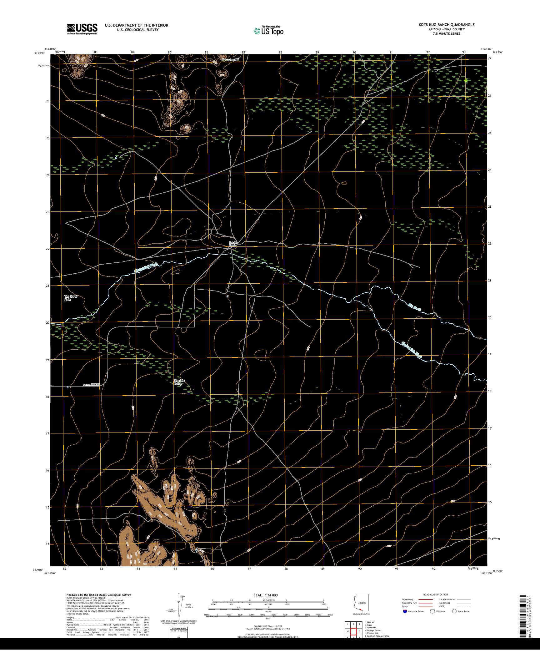 USGS US TOPO 7.5-MINUTE MAP FOR KOTS KUG RANCH, AZ 2018