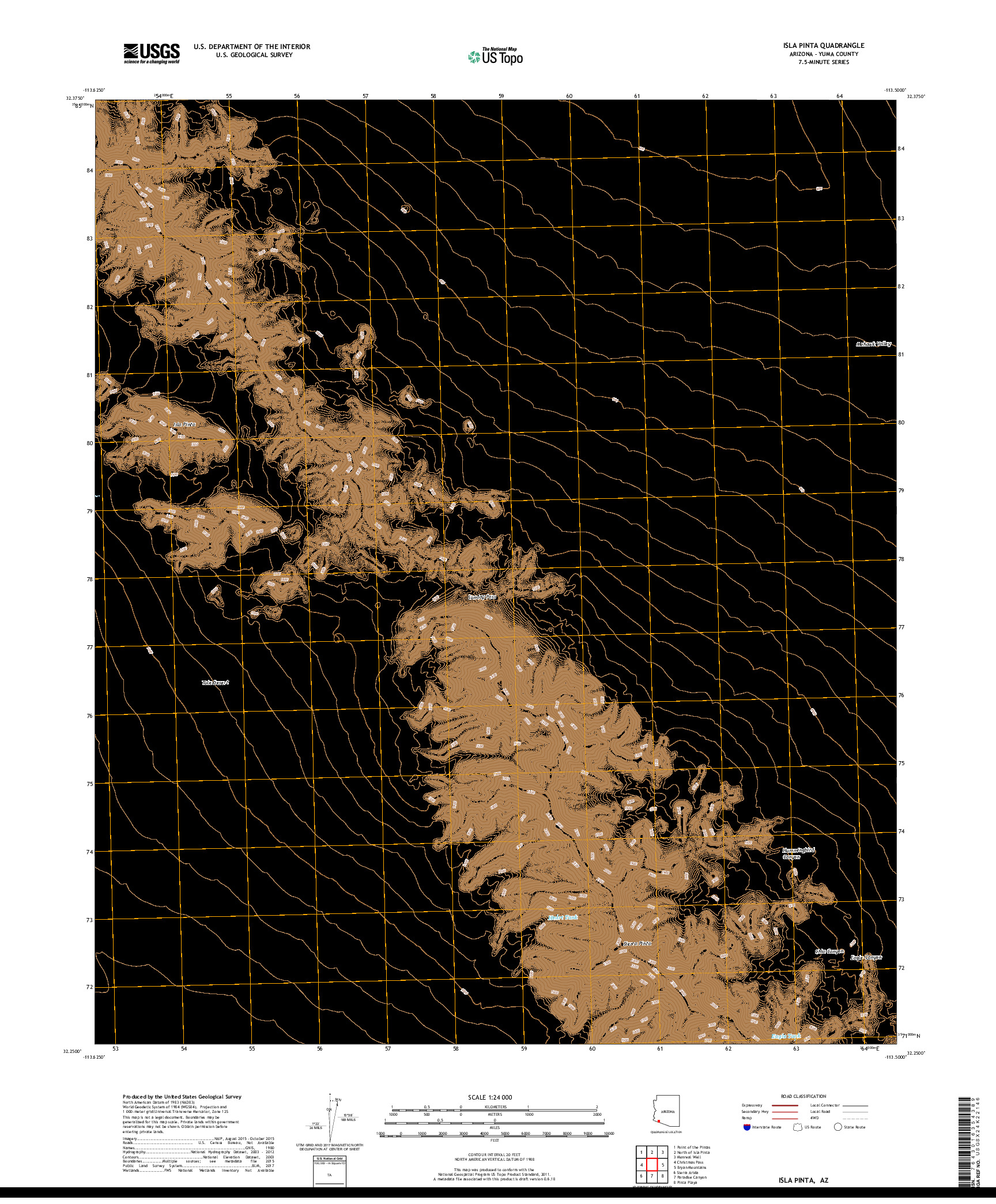 USGS US TOPO 7.5-MINUTE MAP FOR ISLA PINTA, AZ 2018