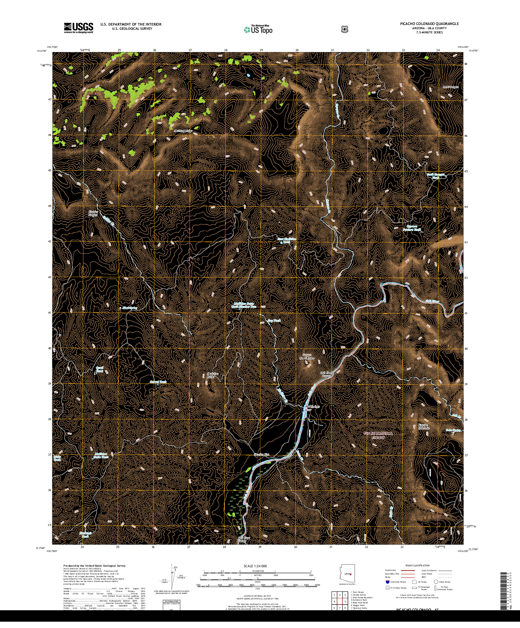 USGS US TOPO 7.5-MINUTE MAP FOR PICACHO COLORADO, AZ 2018