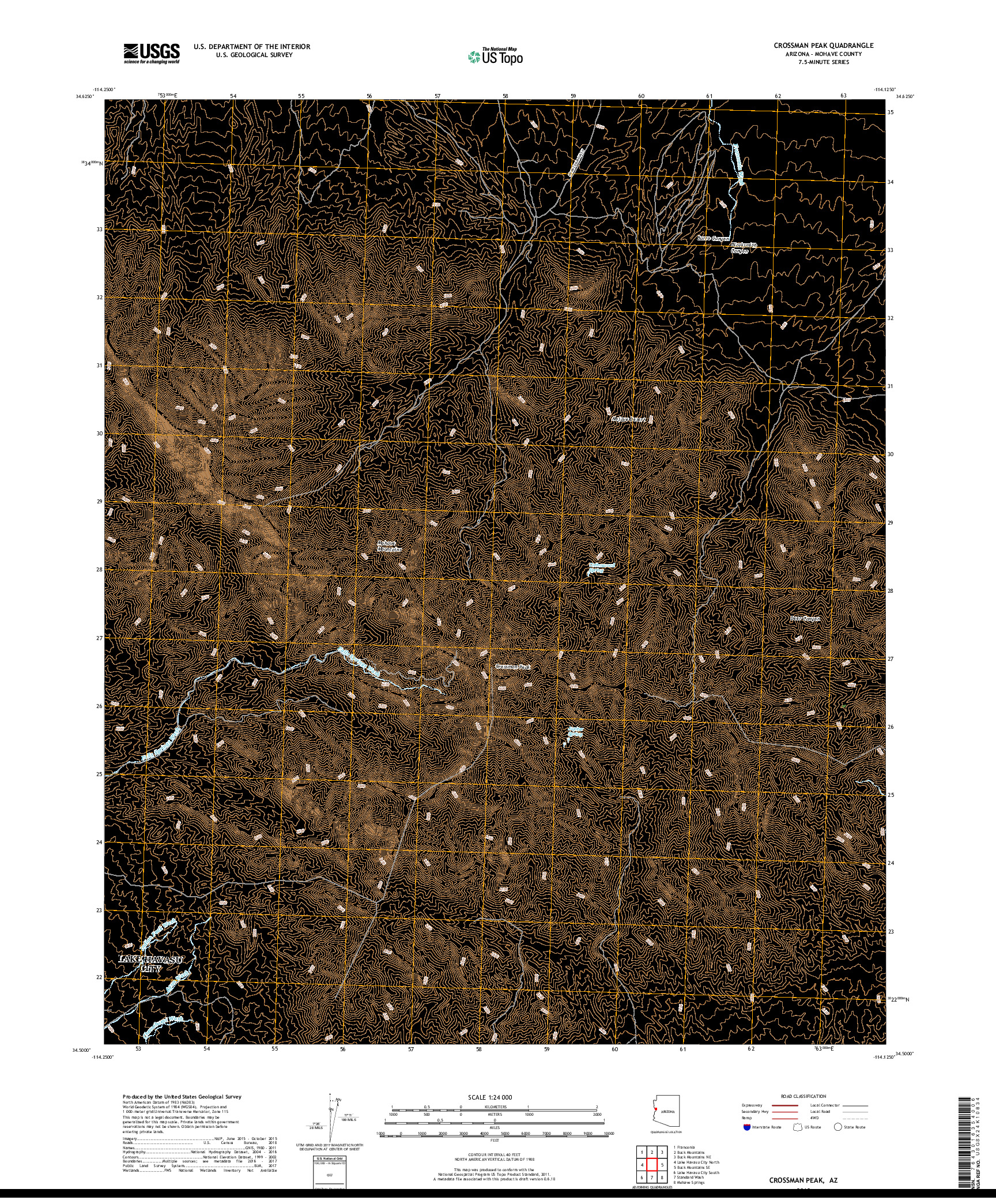 USGS US TOPO 7.5-MINUTE MAP FOR CROSSMAN PEAK, AZ 2018