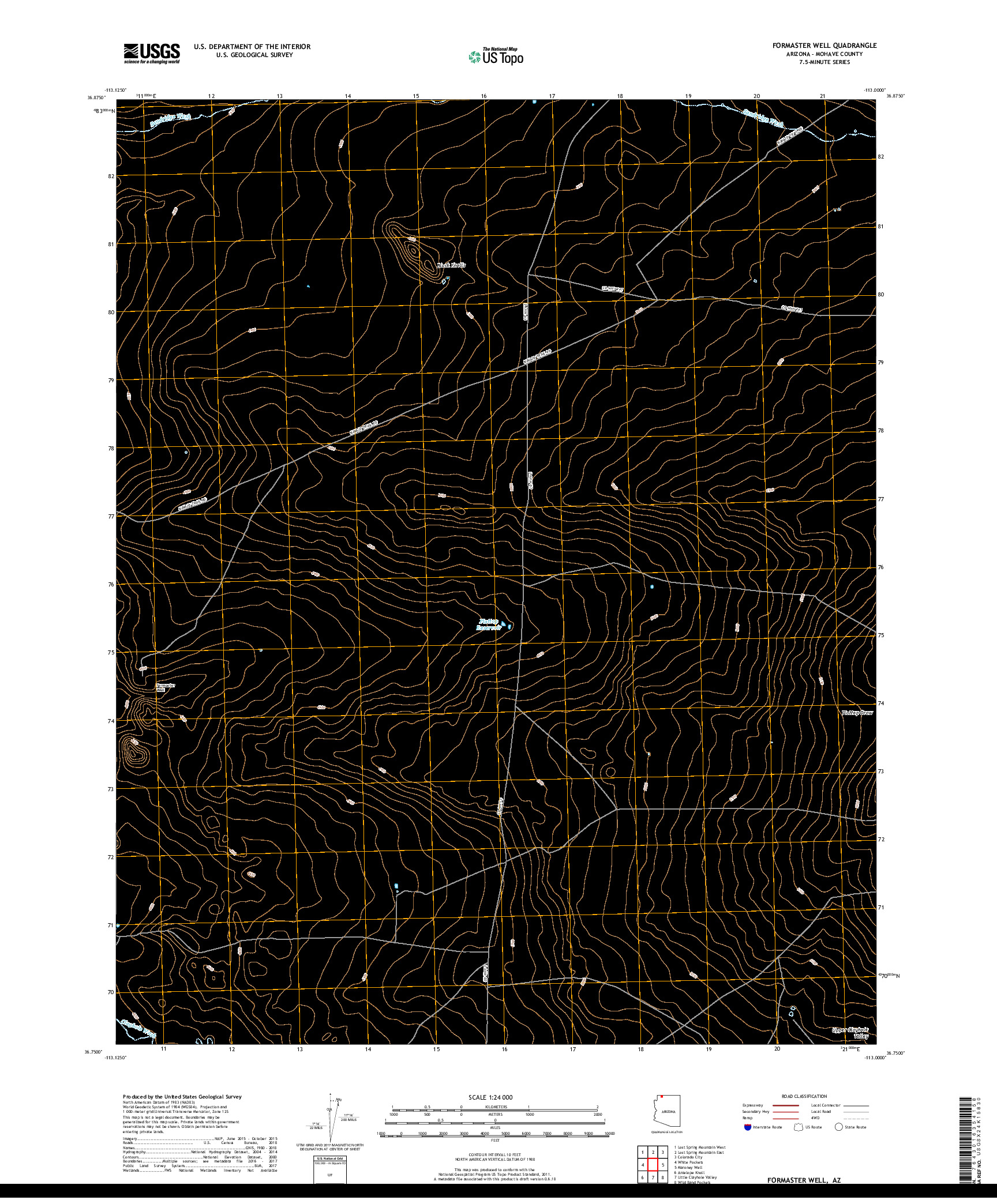 USGS US TOPO 7.5-MINUTE MAP FOR FORMASTER WELL, AZ 2018