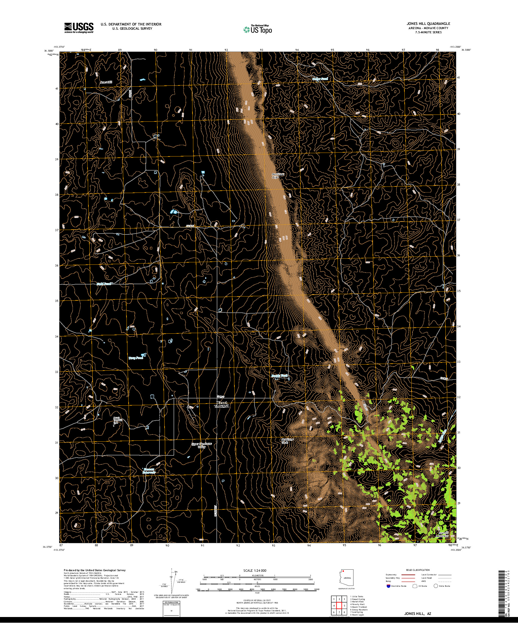 USGS US TOPO 7.5-MINUTE MAP FOR JONES HILL, AZ 2018