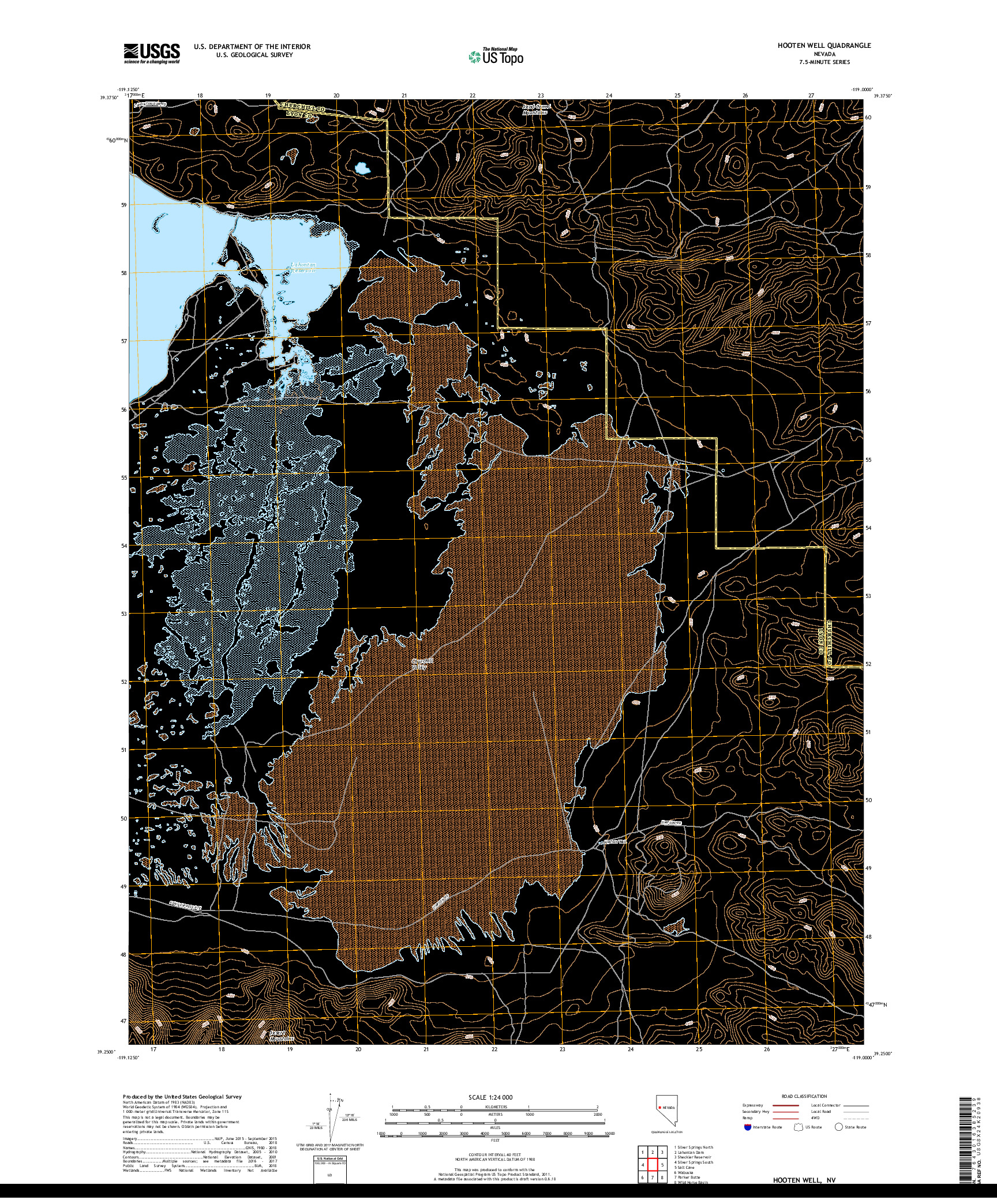 USGS US TOPO 7.5-MINUTE MAP FOR HOOTEN WELL, NV 2018