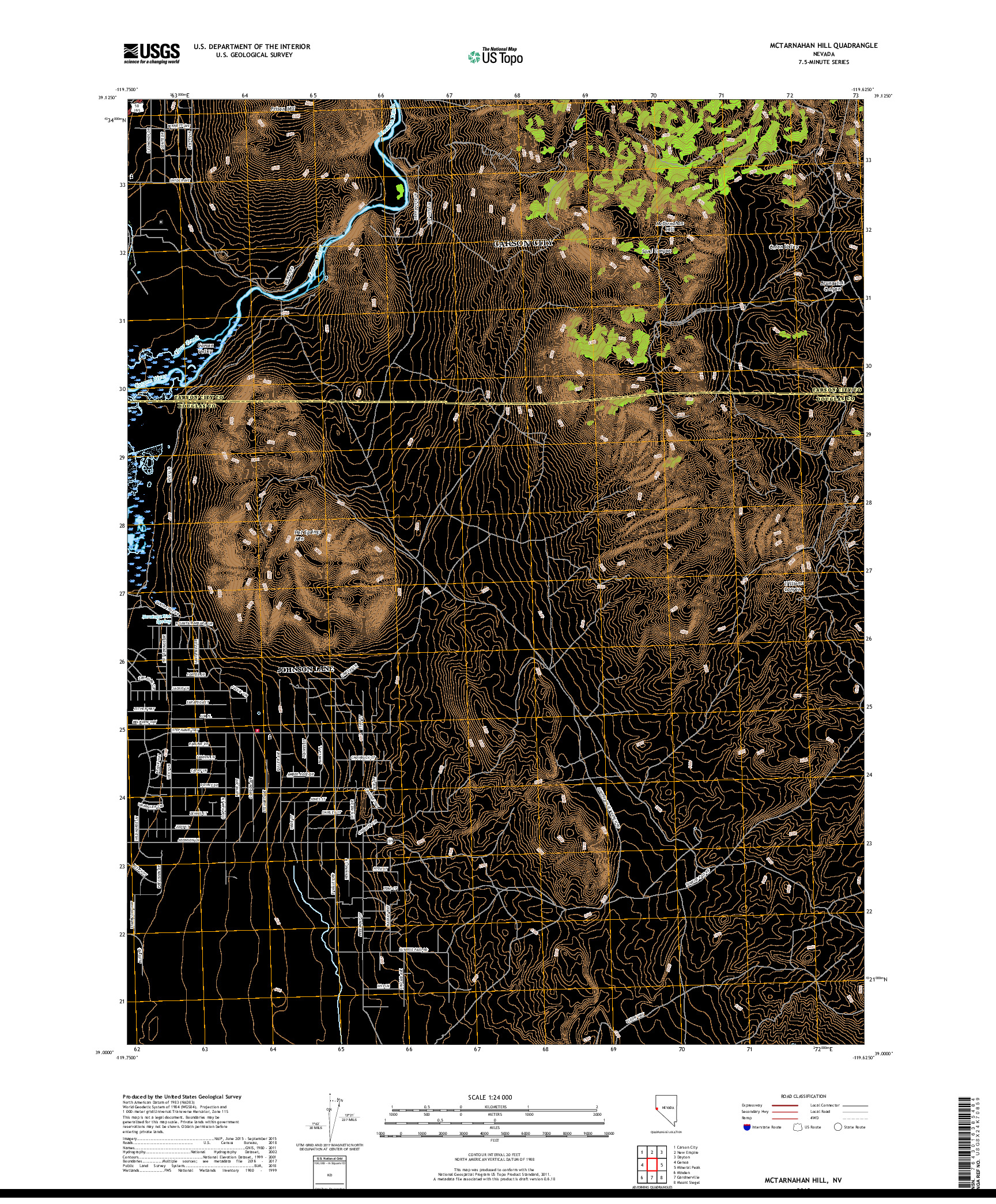 USGS US TOPO 7.5-MINUTE MAP FOR MCTARNAHAN HILL, NV 2018