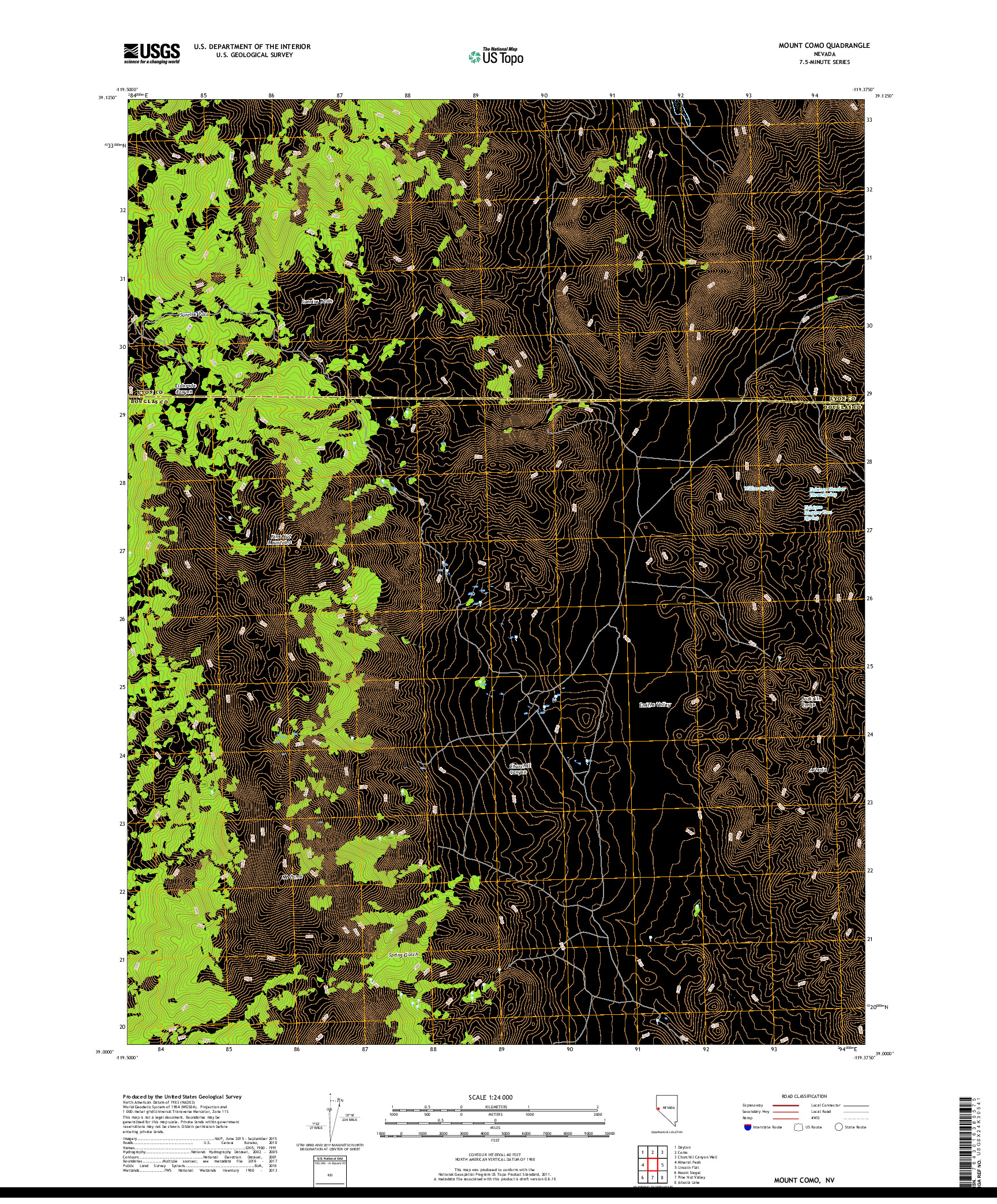 USGS US TOPO 7.5-MINUTE MAP FOR MOUNT COMO, NV 2018