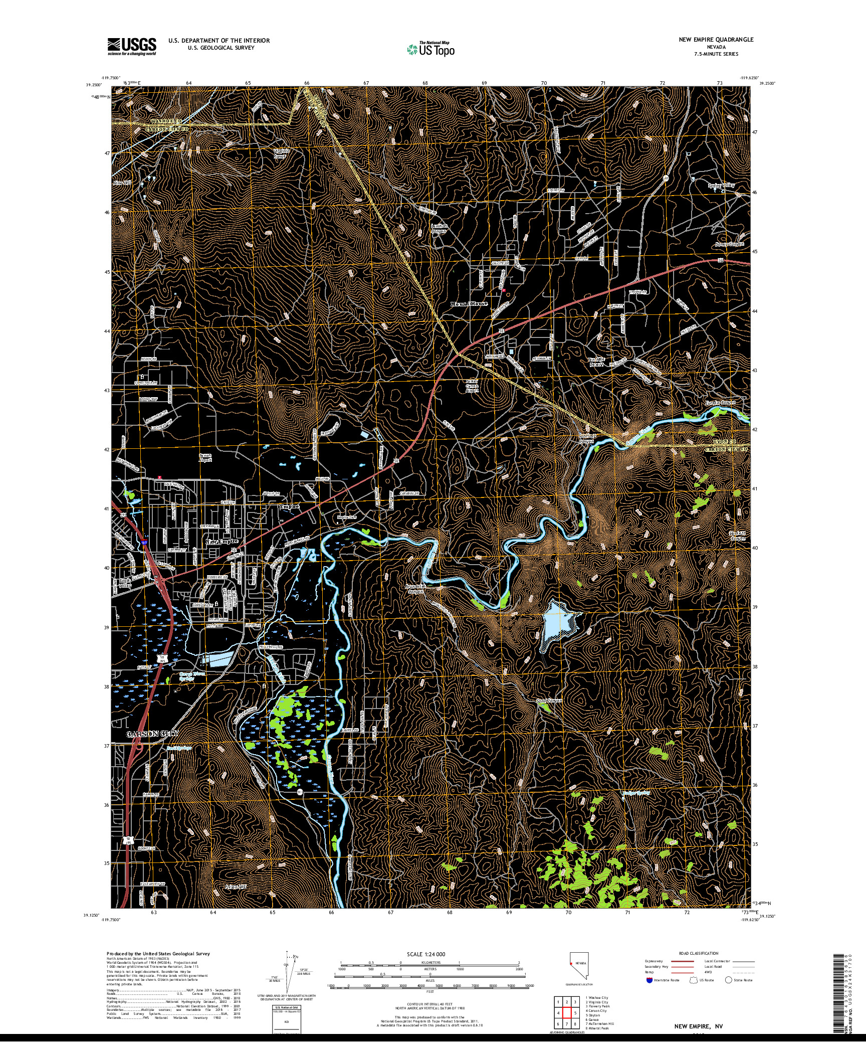 USGS US TOPO 7.5-MINUTE MAP FOR NEW EMPIRE, NV 2018