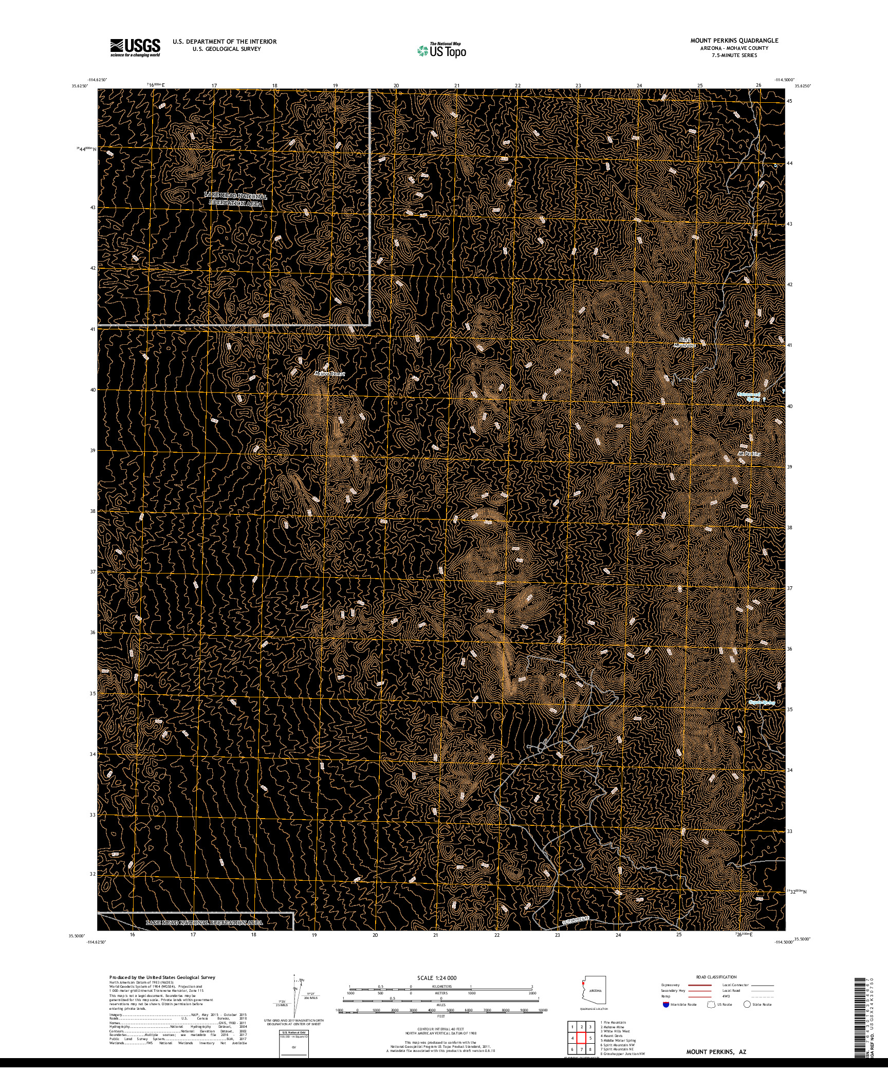 USGS US TOPO 7.5-MINUTE MAP FOR MOUNT PERKINS, AZ 2018