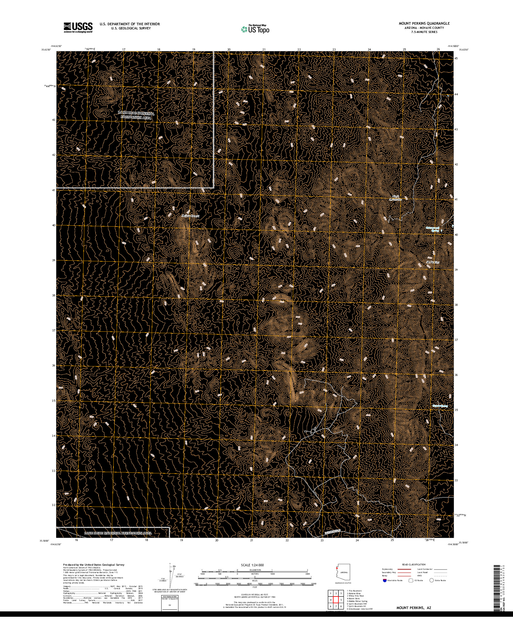 USGS US TOPO 7.5-MINUTE MAP FOR MOUNT PERKINS, AZ 2018