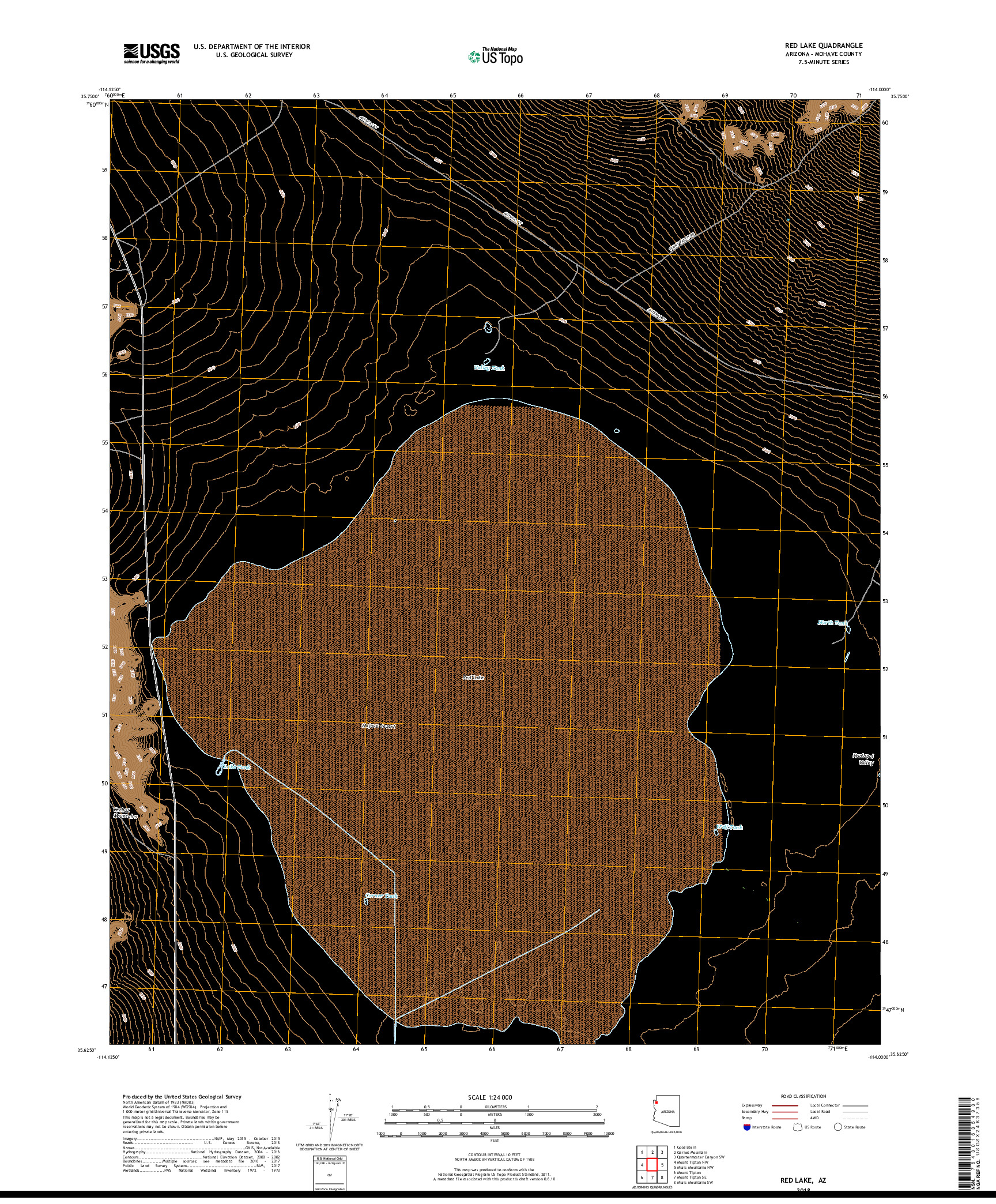 USGS US TOPO 7.5-MINUTE MAP FOR RED LAKE, AZ 2018
