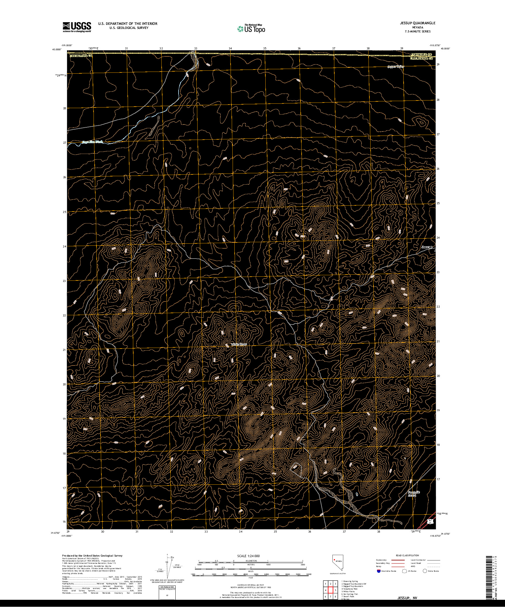 USGS US TOPO 7.5-MINUTE MAP FOR JESSUP, NV 2018