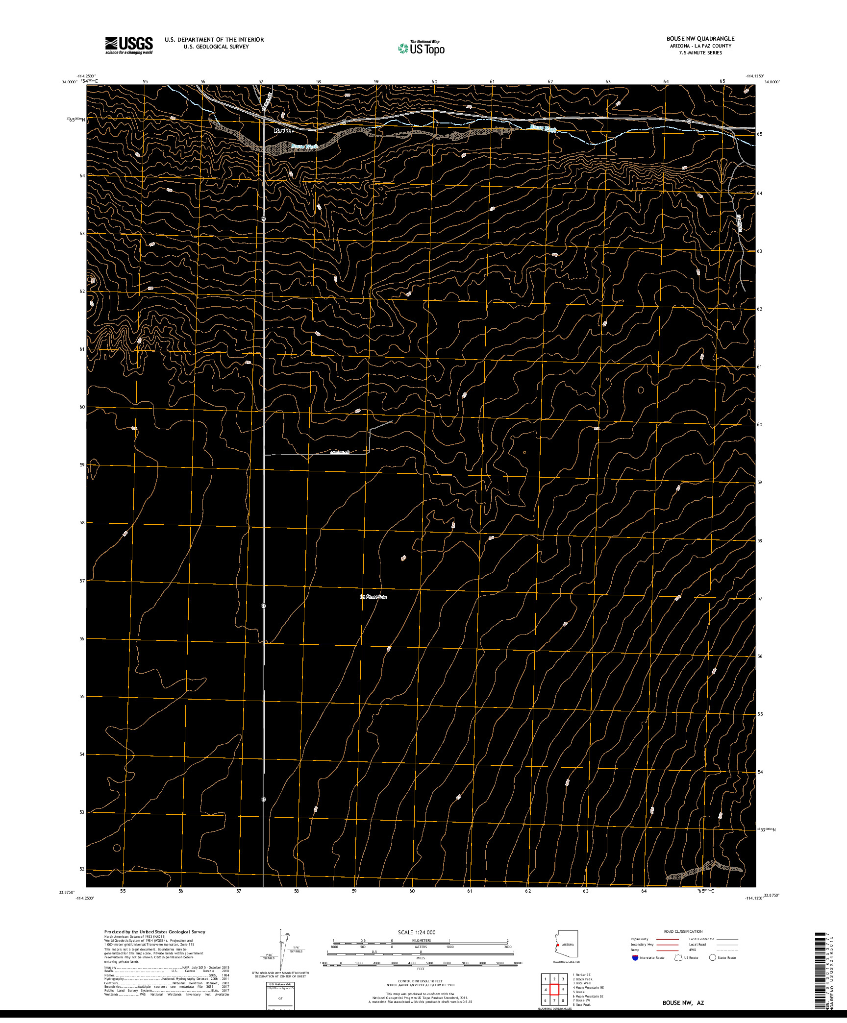 USGS US TOPO 7.5-MINUTE MAP FOR BOUSE NW, AZ 2018