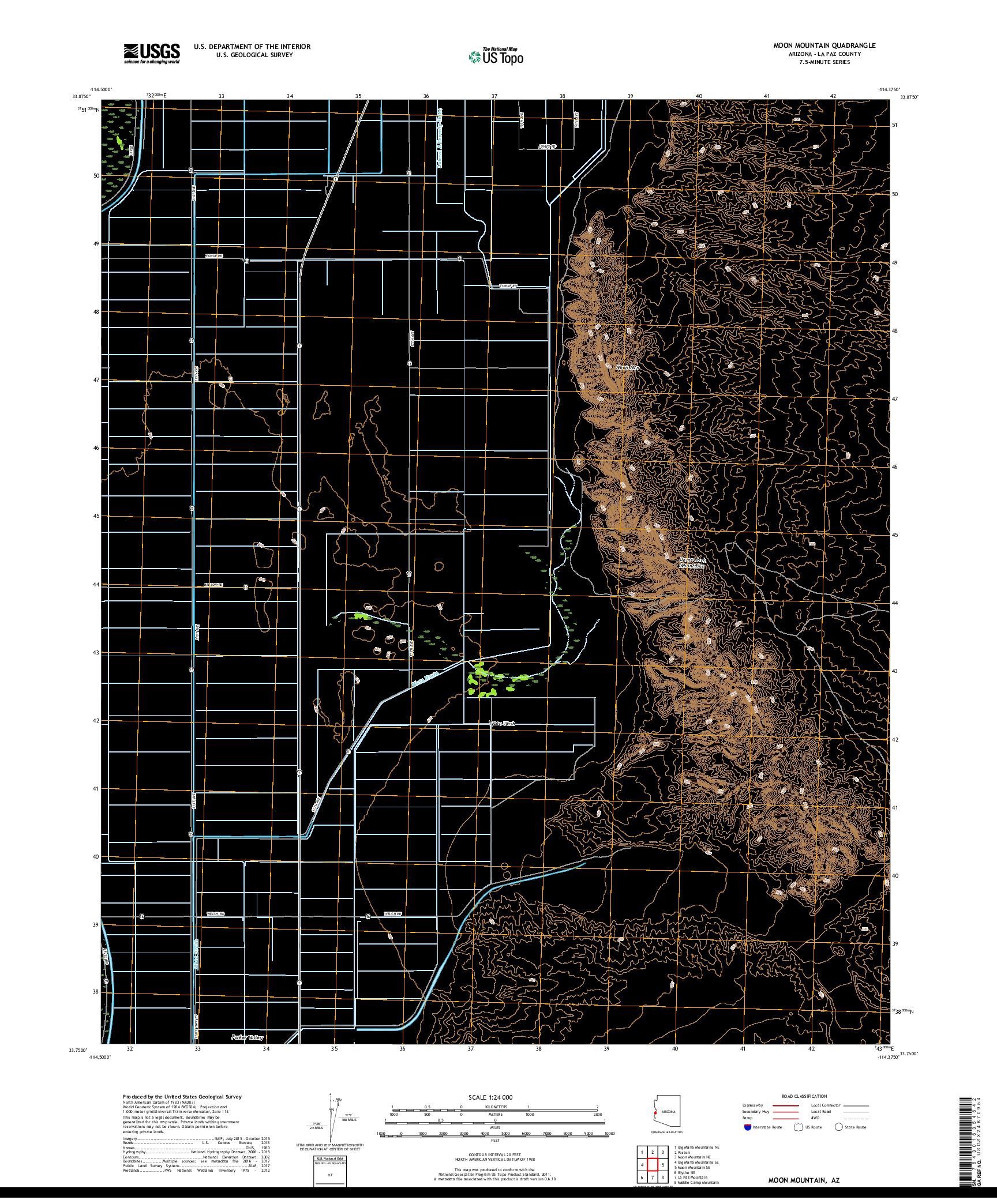 USGS US TOPO 7.5-MINUTE MAP FOR MOON MOUNTAIN, AZ 2018