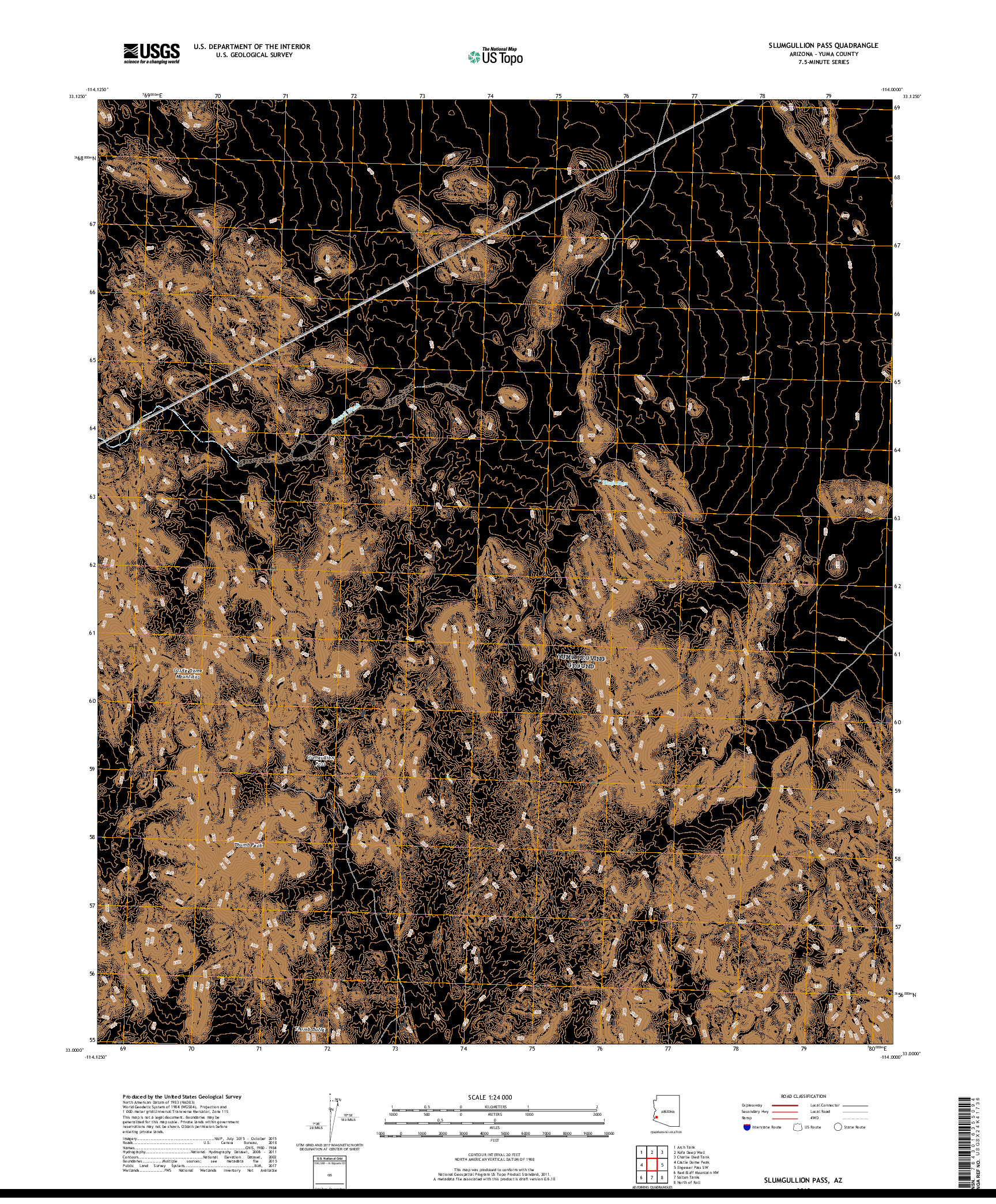 USGS US TOPO 7.5-MINUTE MAP FOR SLUMGULLION PASS, AZ 2018